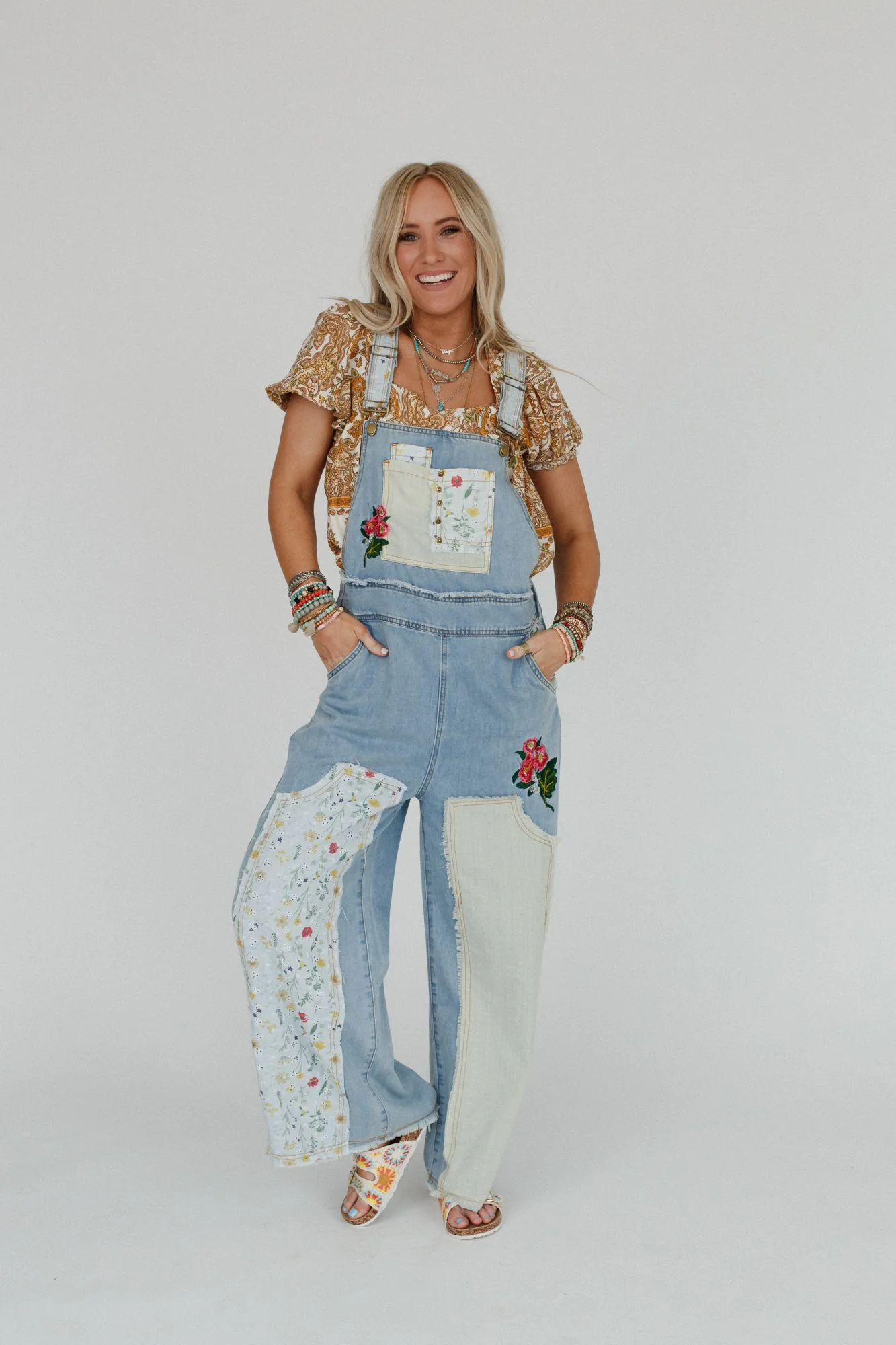 City Garden Floral Overalls - Denim - Image 8
