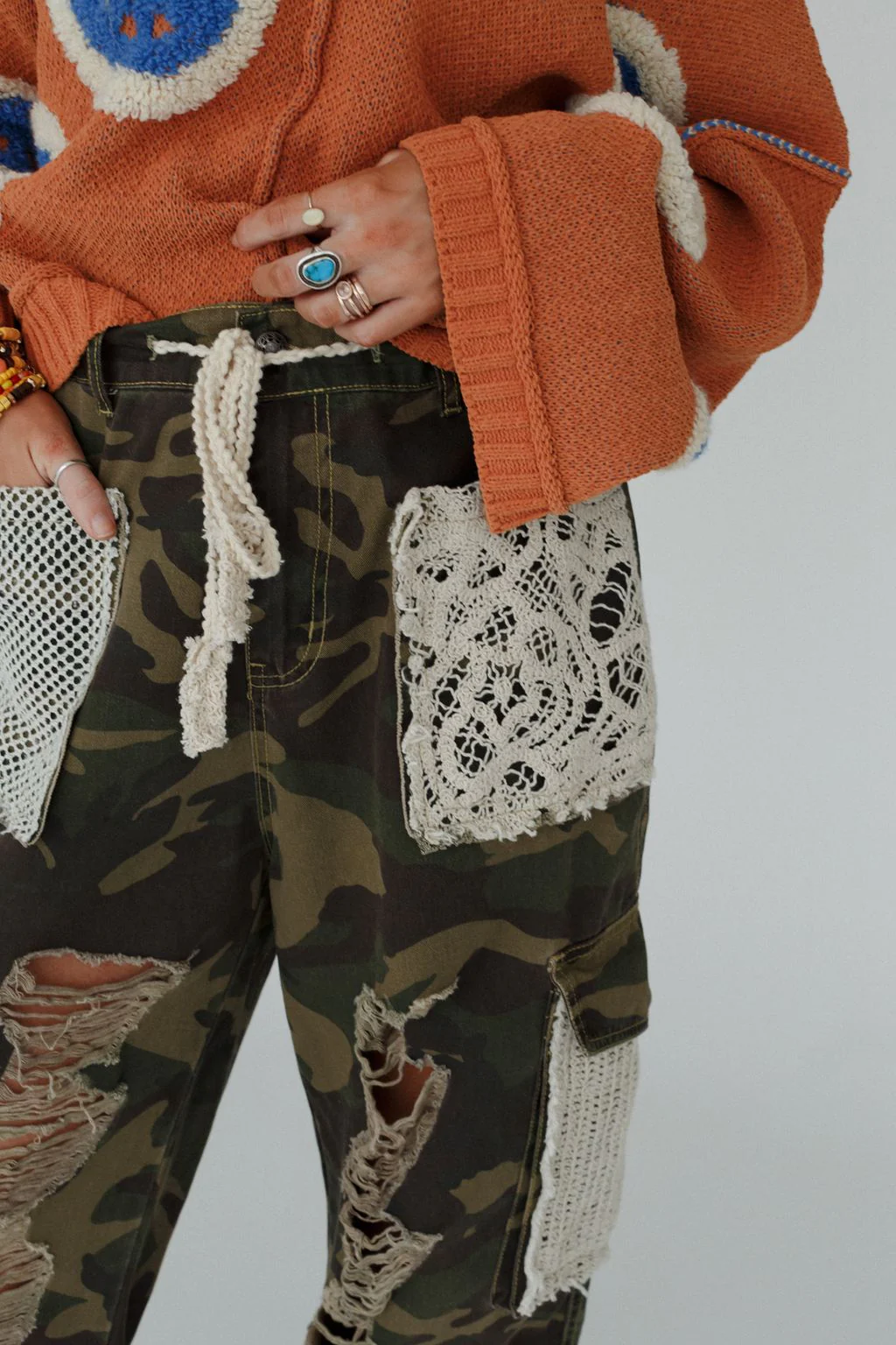 City Sky Distressed Pants - Camo - Image 9