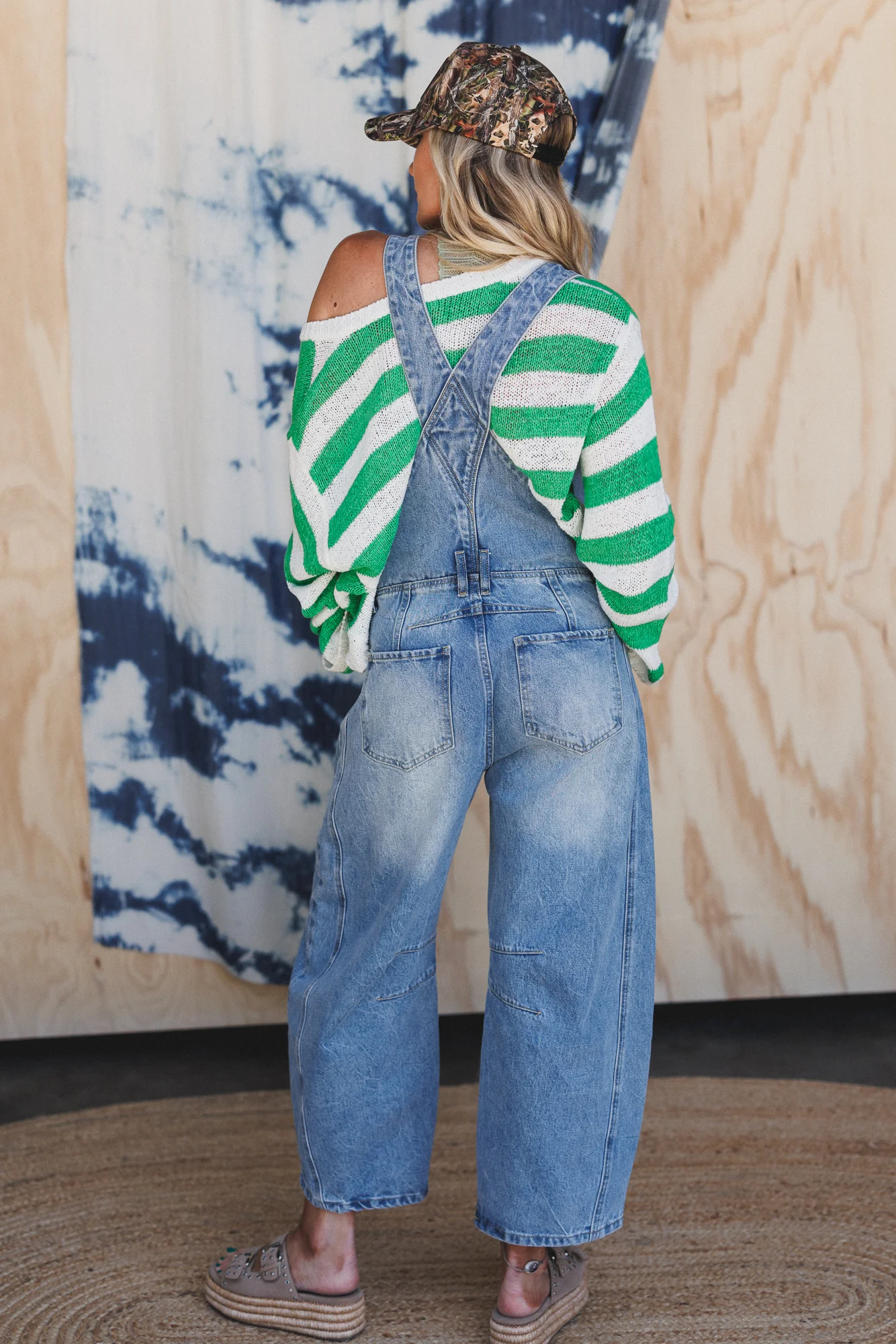 City Streets Barrel Leg Overalls - Denim - Image 3