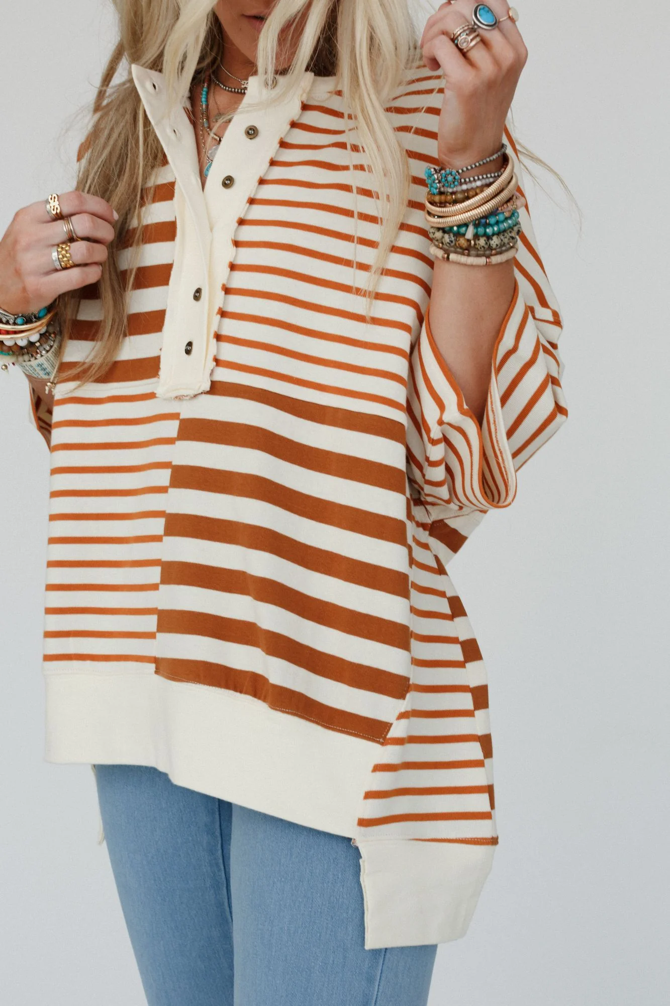 City Stripes High Low Top - Mocha - Image 3