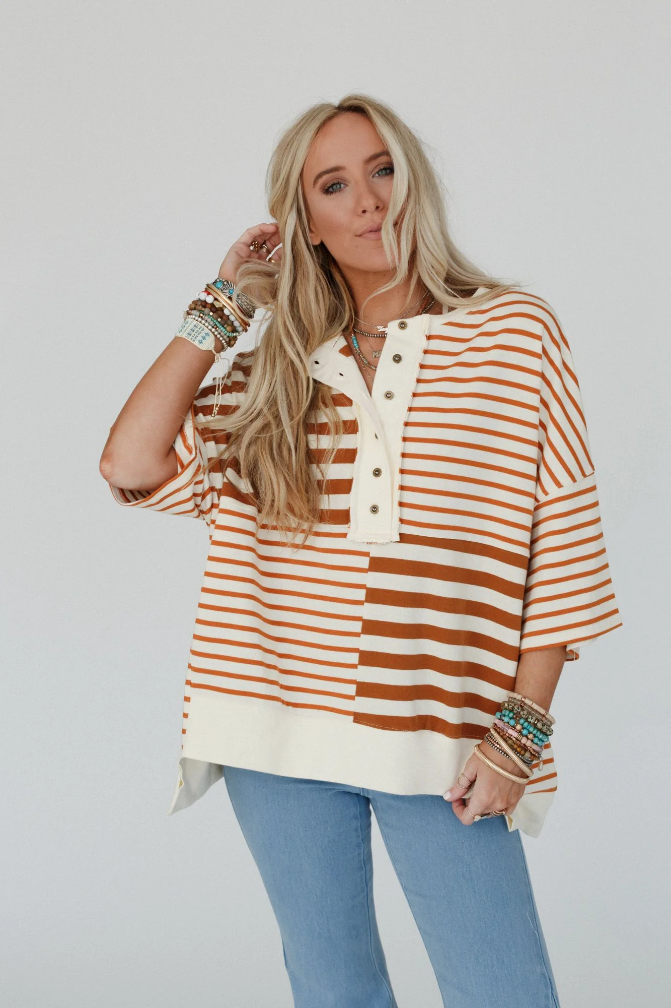 City Stripes High Low Top - Mocha - Image 7