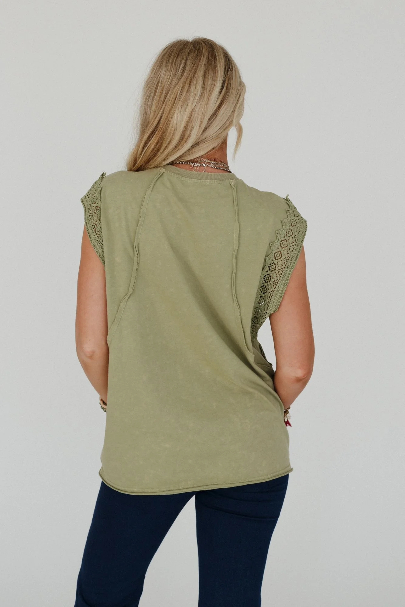 Clean Cut Short Sleeve Top - Sage - Image 4