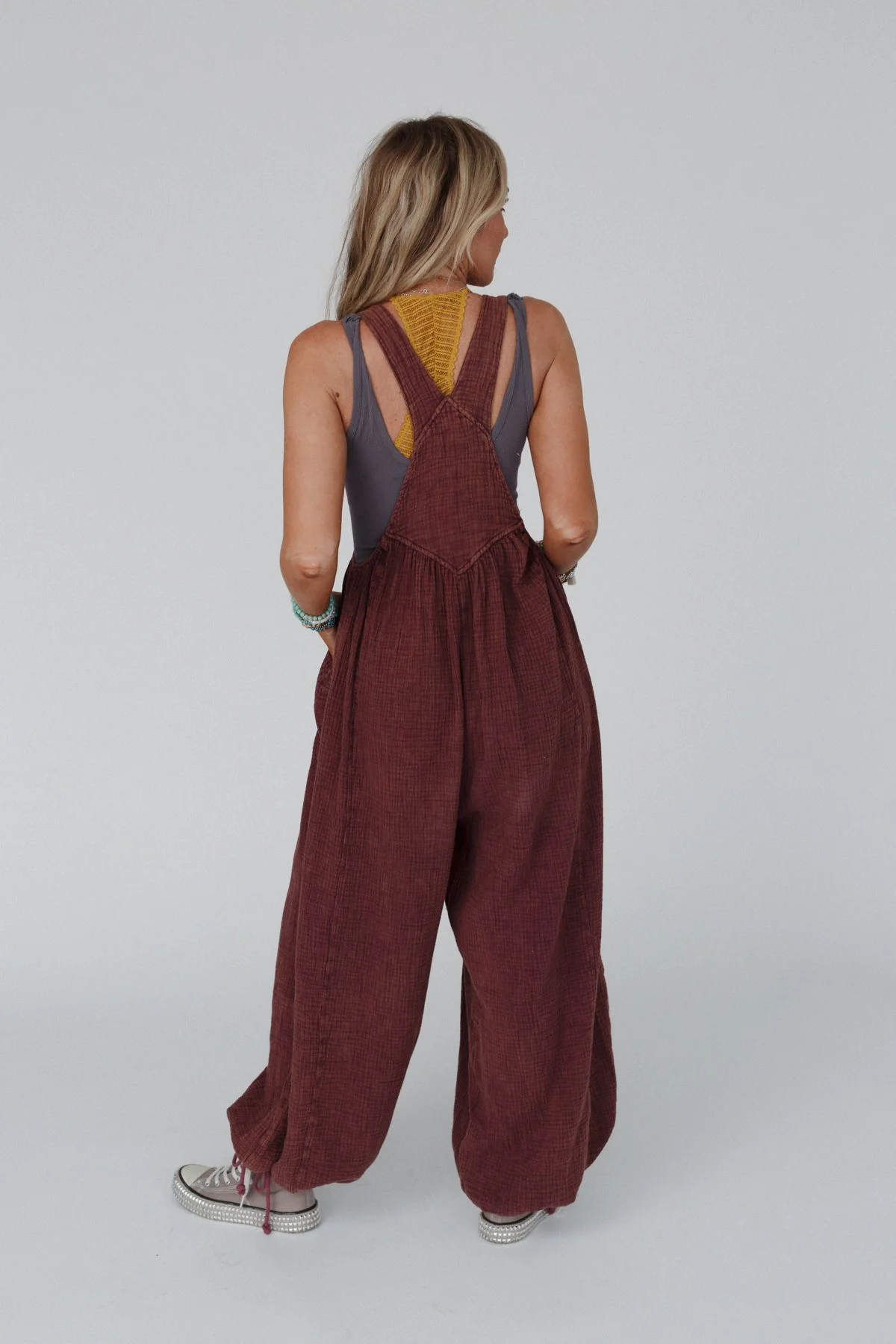 Coastal Muse Wide Leg Jumpsuit - Plum - Image 4