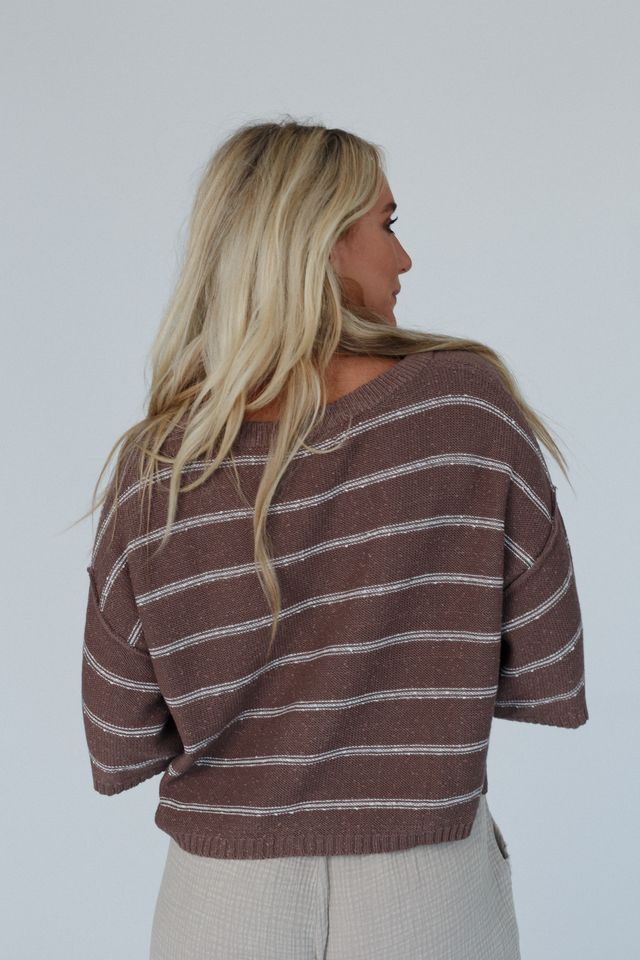 Coastal Stripe Top - Mocha - Image 4