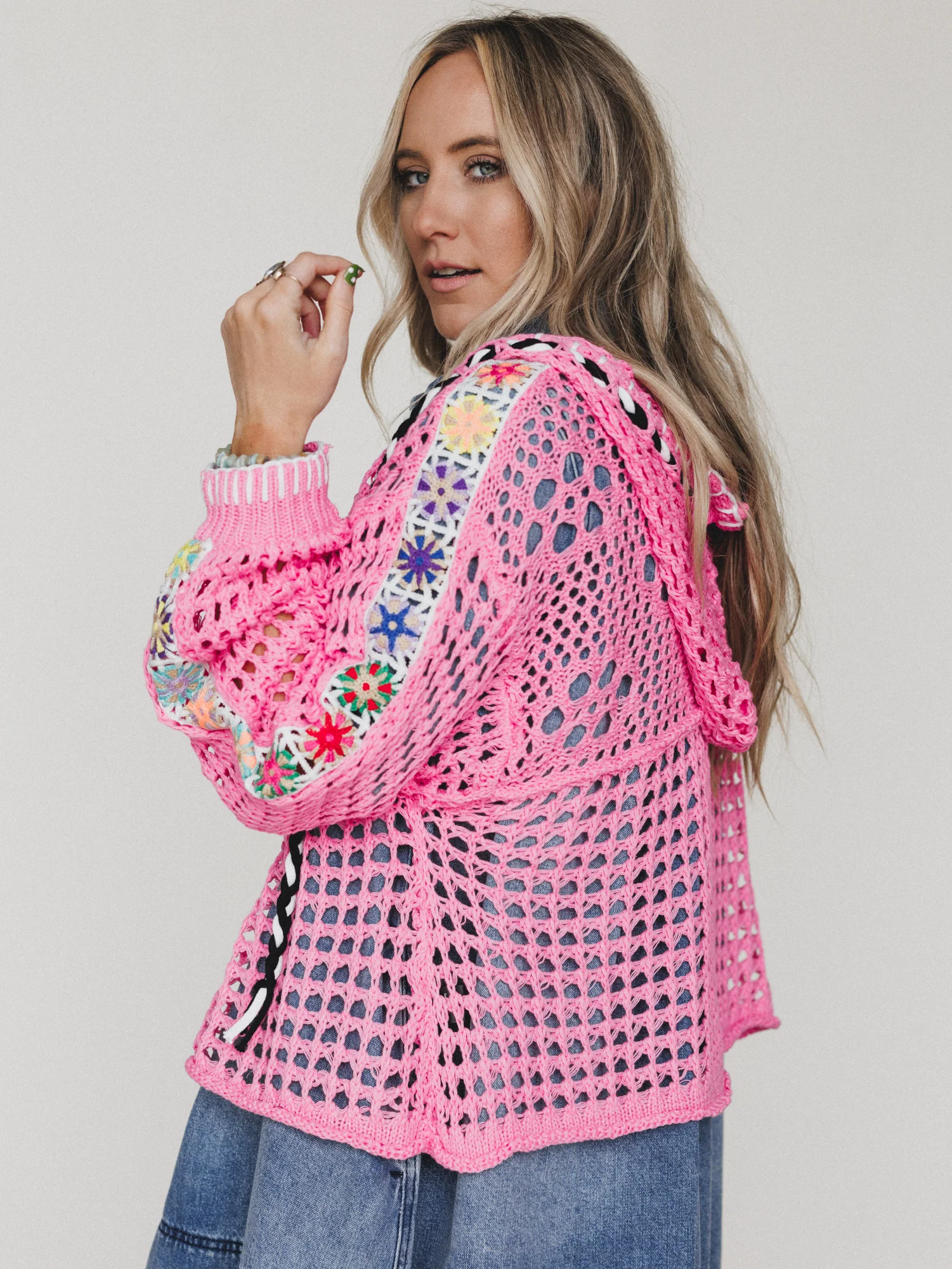 Color Maze Cardigan - Candy Pink
