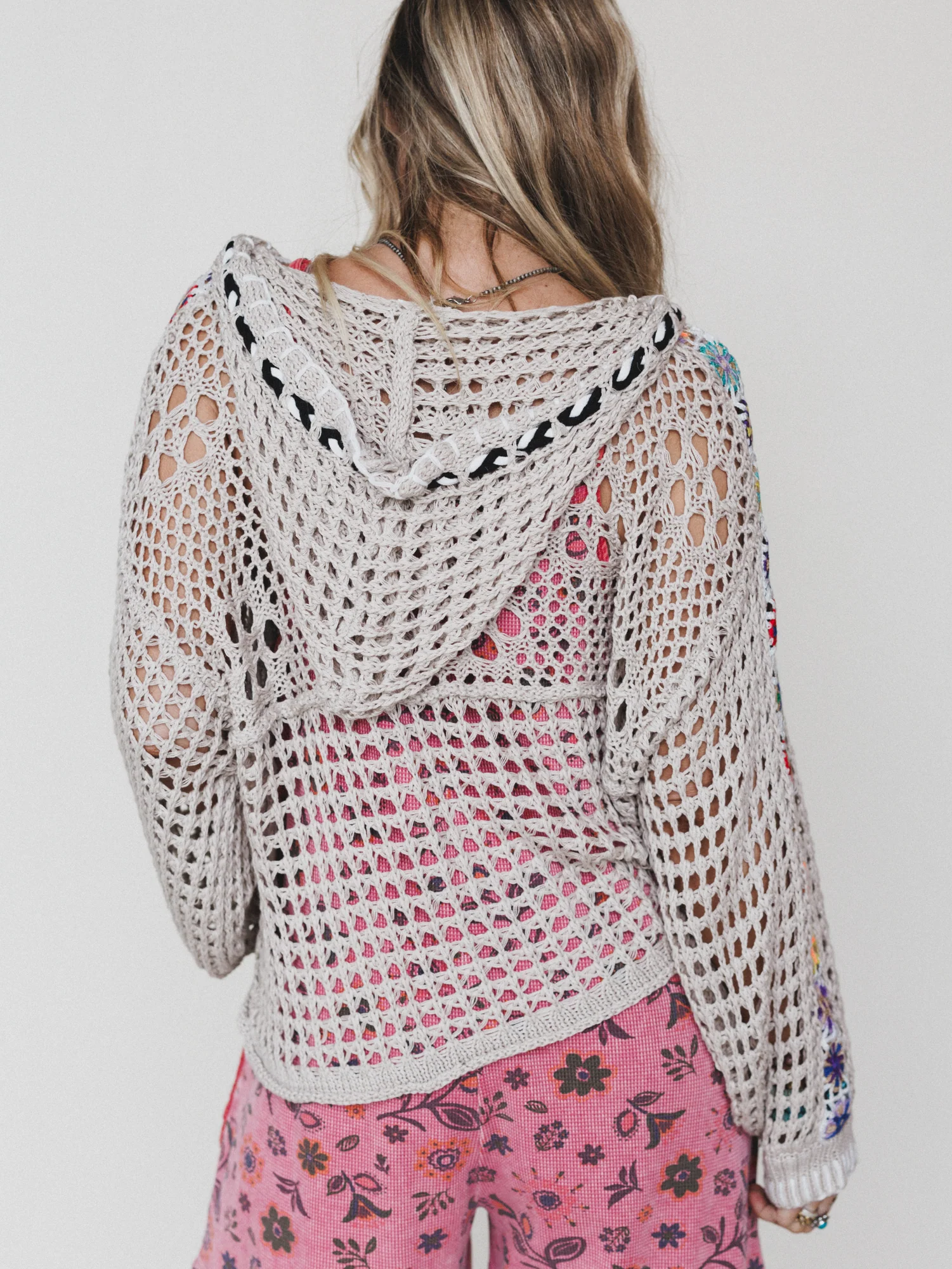 Color Maze Cardigan - Soft Beige - Image 5