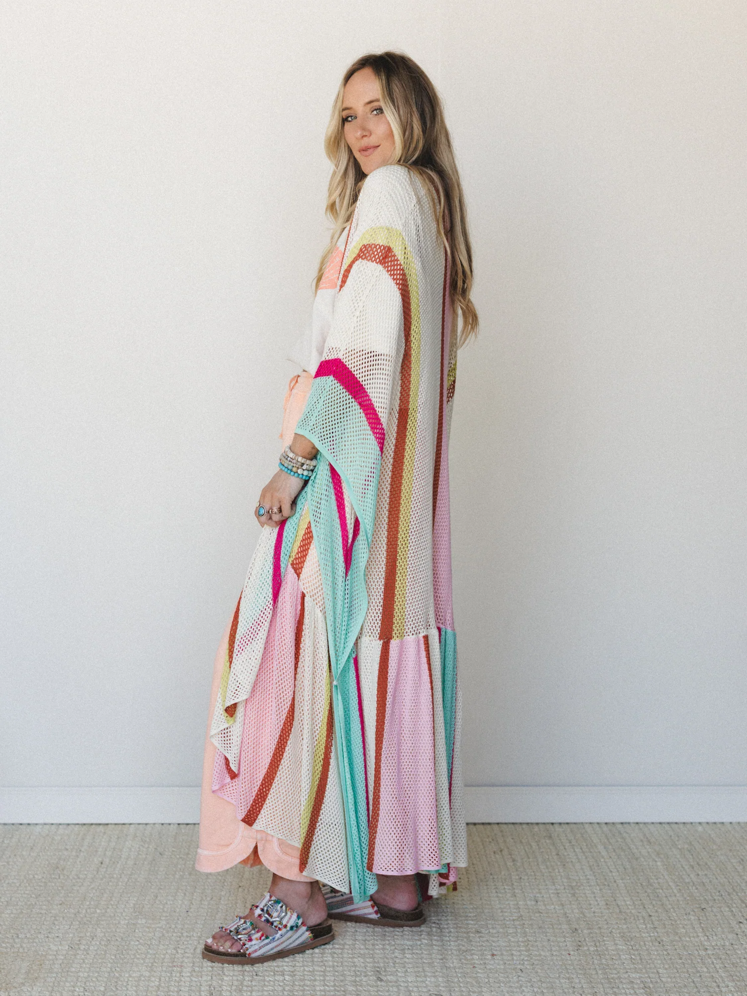 Color Rays Kimono - Cream Multi - Image 2