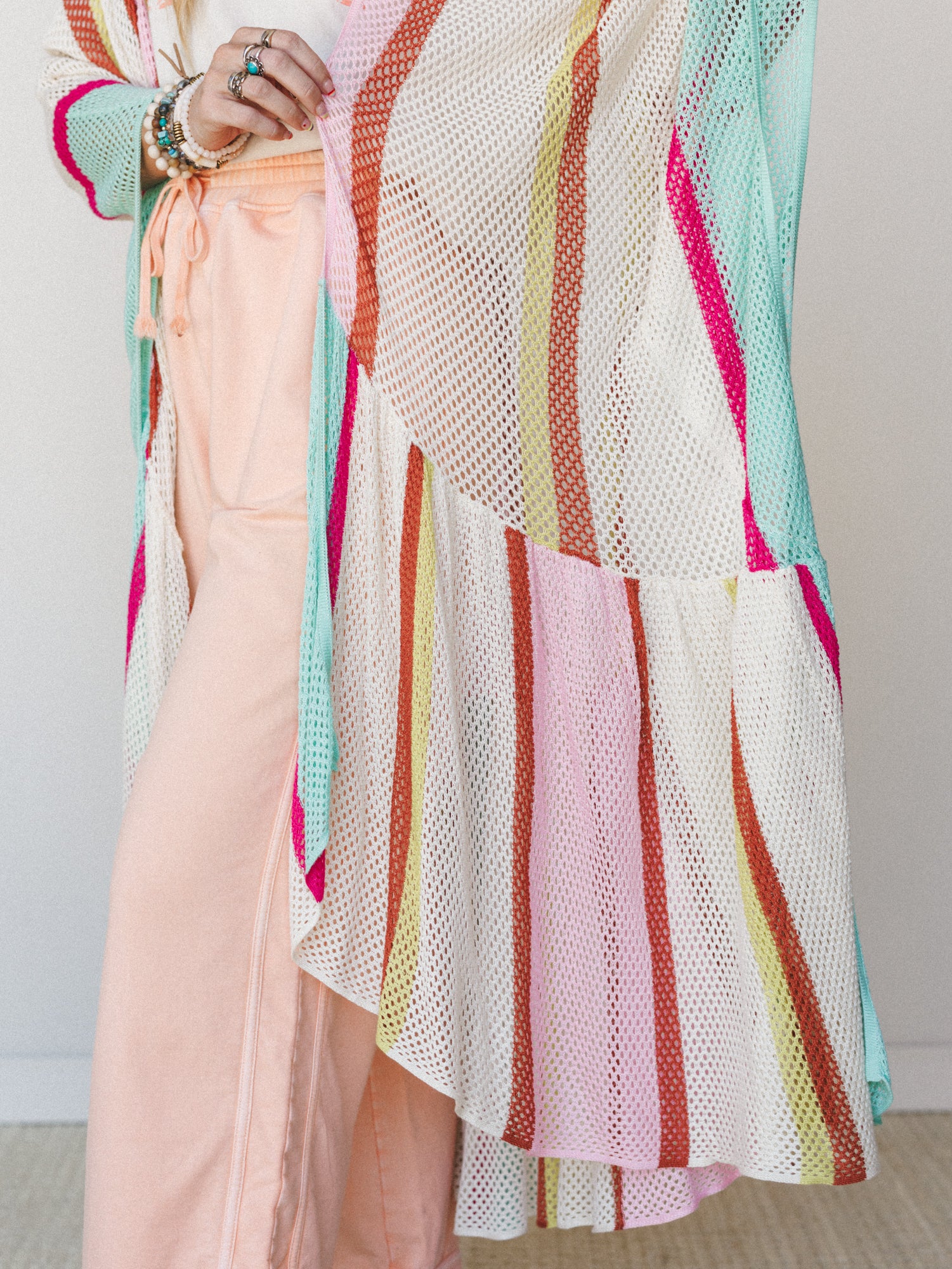 Color Rays Kimono - Cream Multi - Image 4