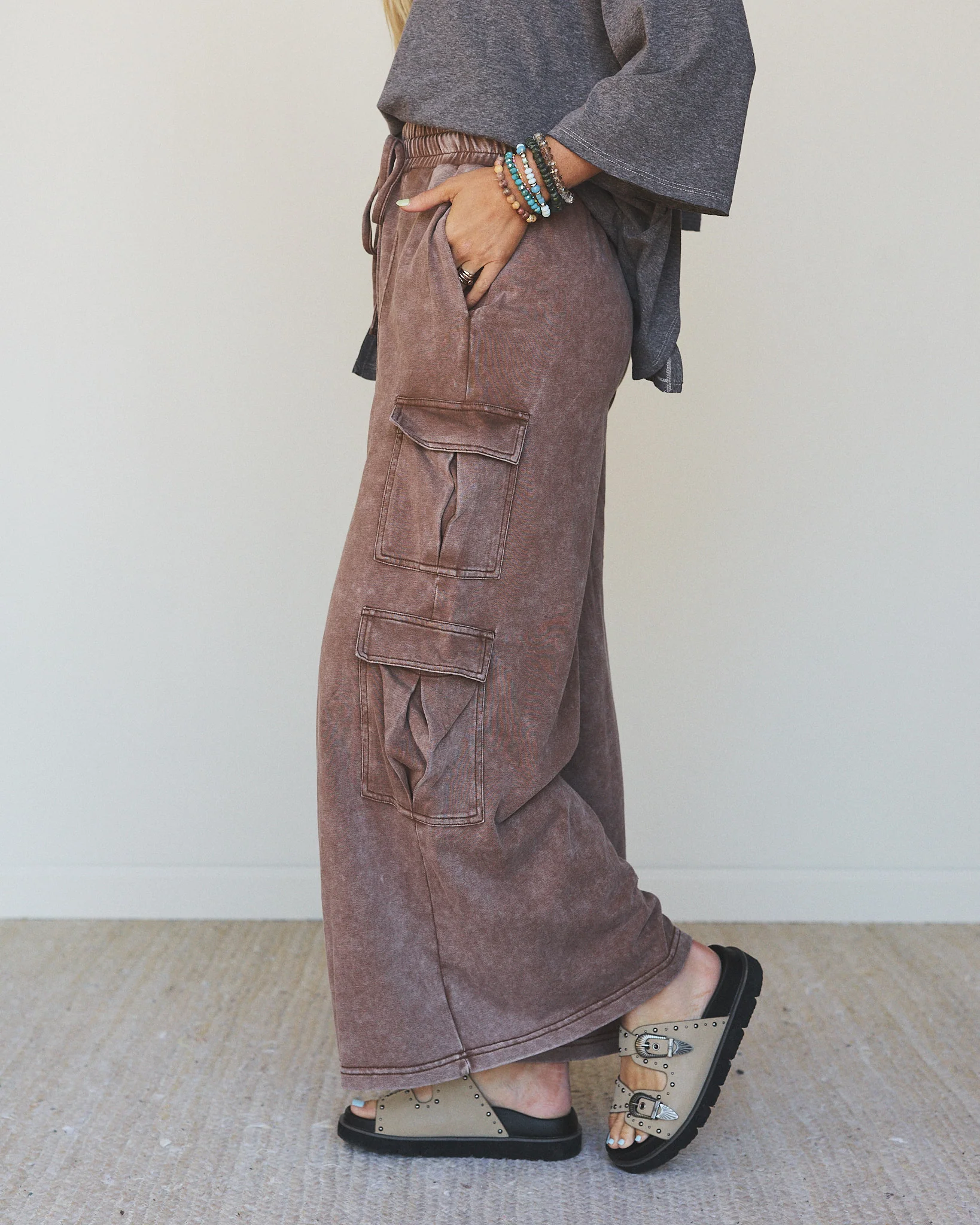 Cool Theory Wide Leg Pants - Brown - Image 3