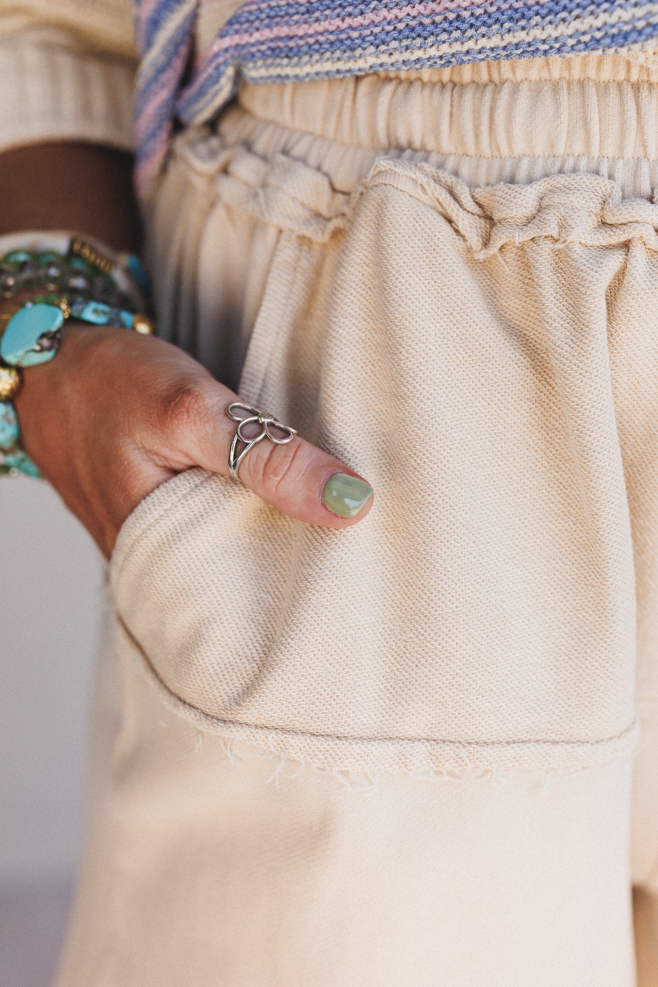 Coral Coast Terry Knit Shorts - Khaki - Image 2