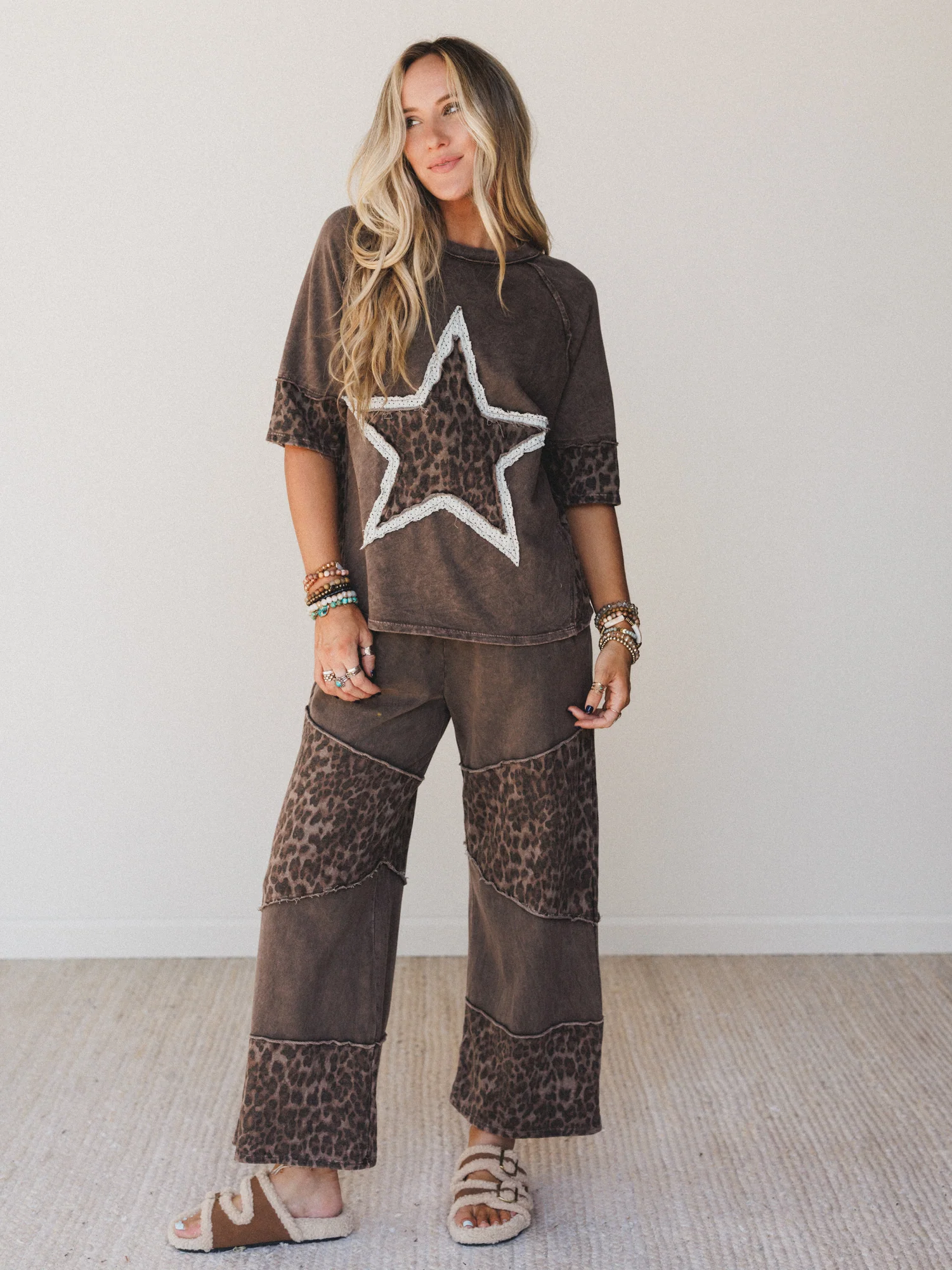 Cosmic Drift Patchwork Top - Brown - Image 3