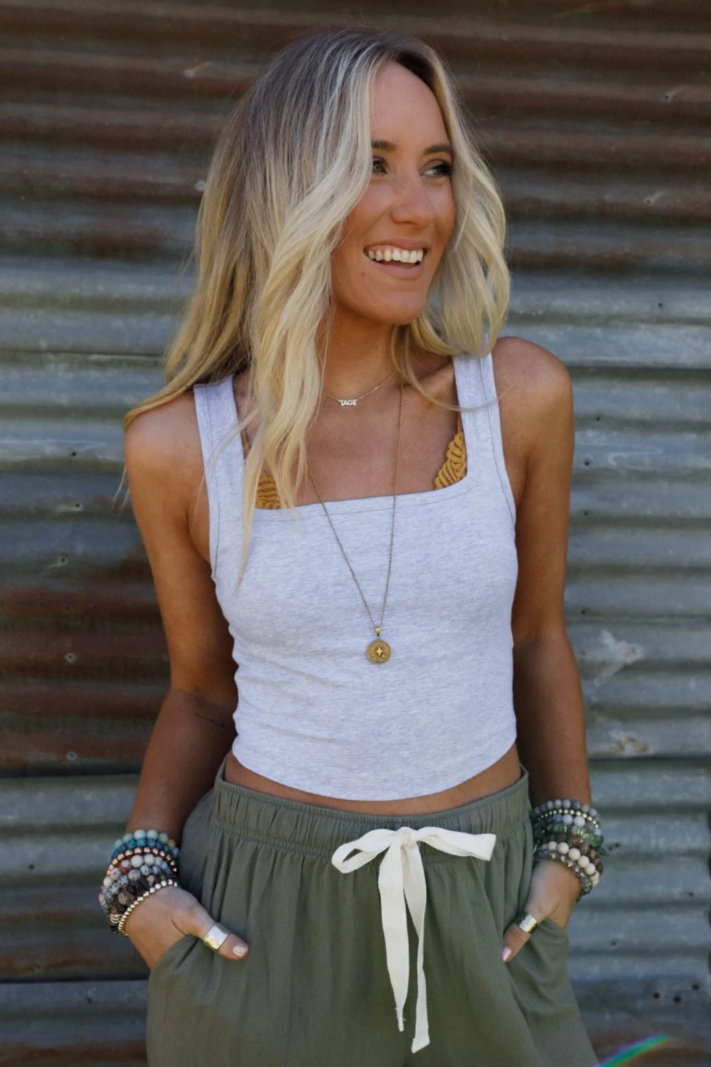Cotton Skies Cami Top - Heather Gray - Image 4