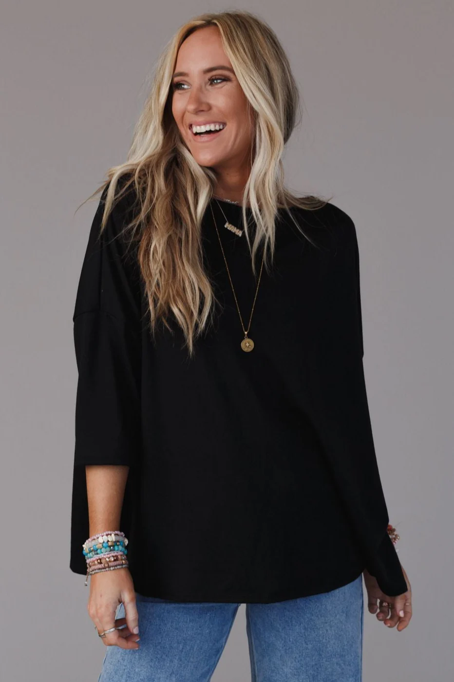 The Nest Cozy Cool Oversized Tee - Black - Image 3