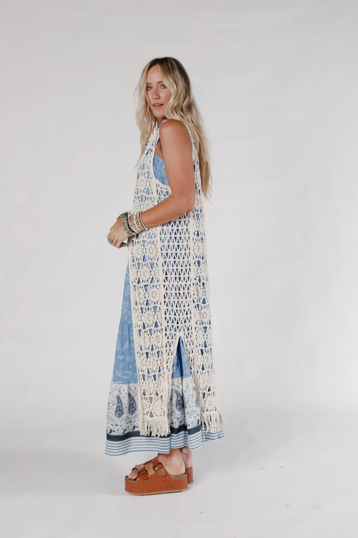 Crawford Crochet Duster - Beige - Image 5