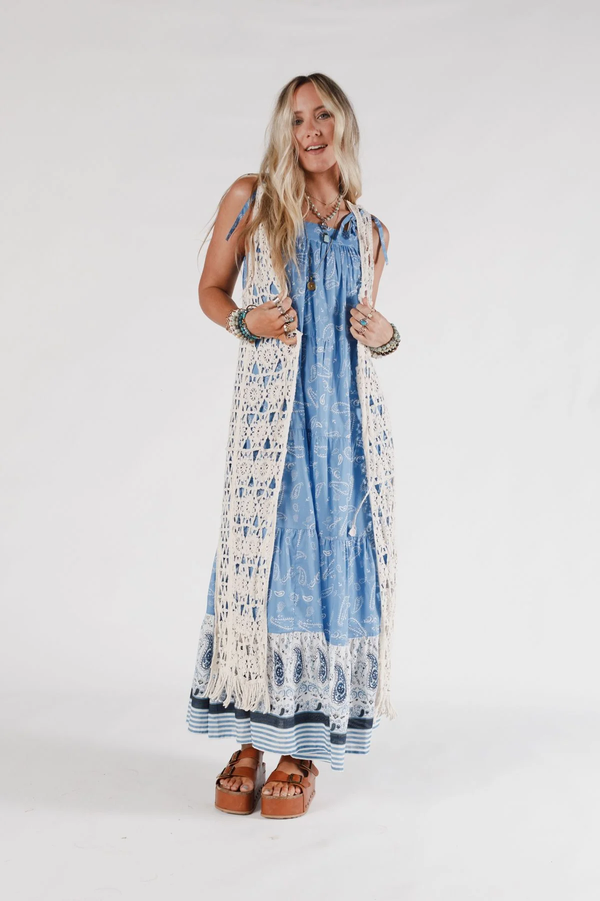 Crawford Crochet Duster - Beige - Image 6