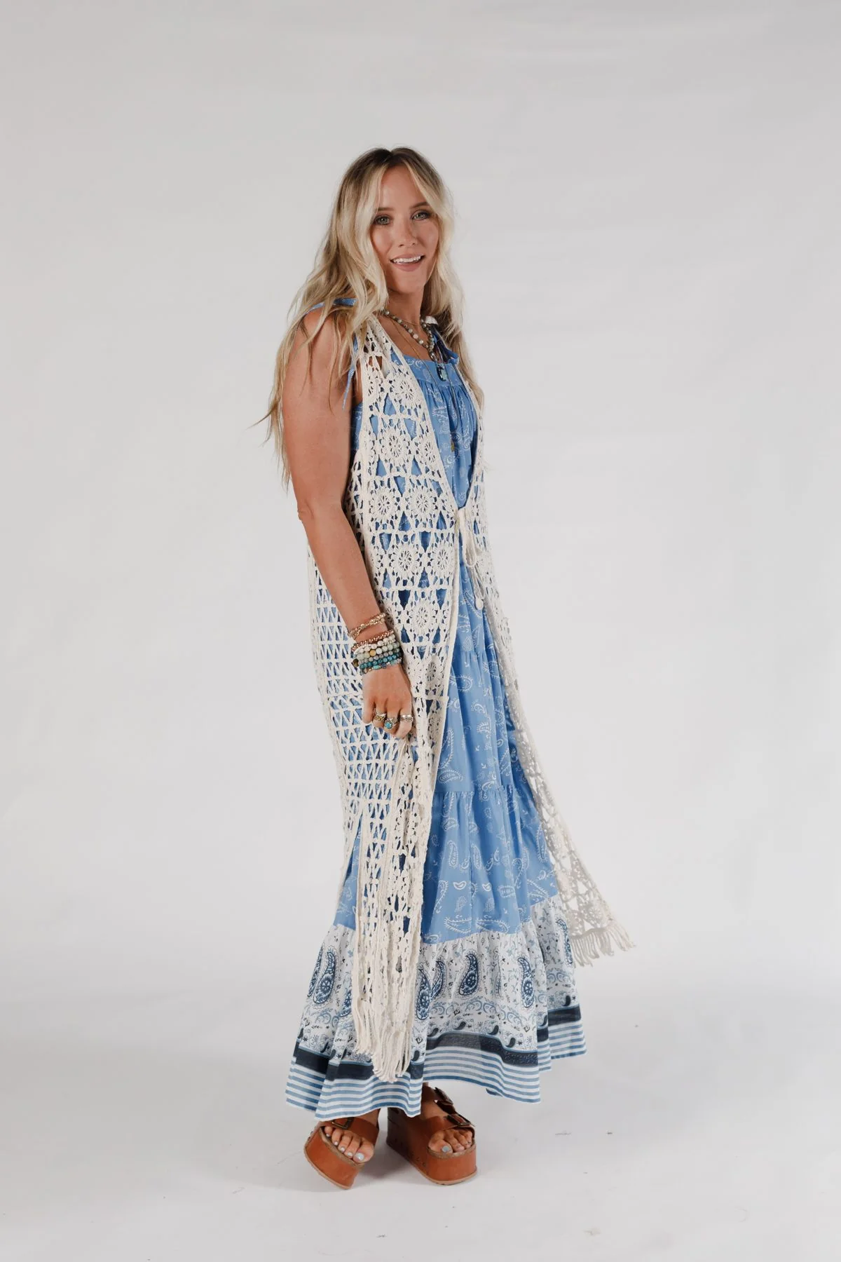 Crawford Crochet Duster - Beige - Image 7
