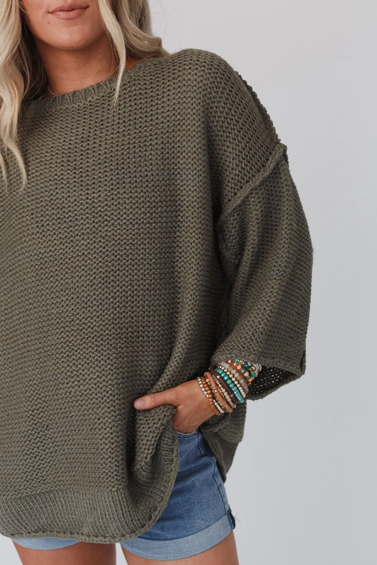 Crisp Air Sweater - Olive - Image 5