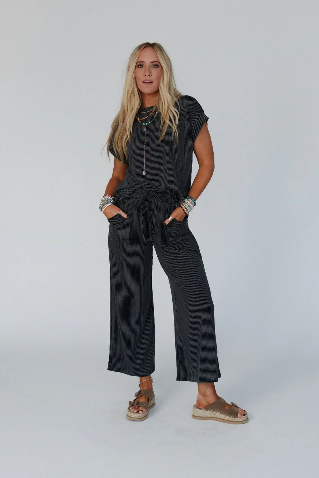 Crystal Clear Top And Pants Set - Black - Image 2