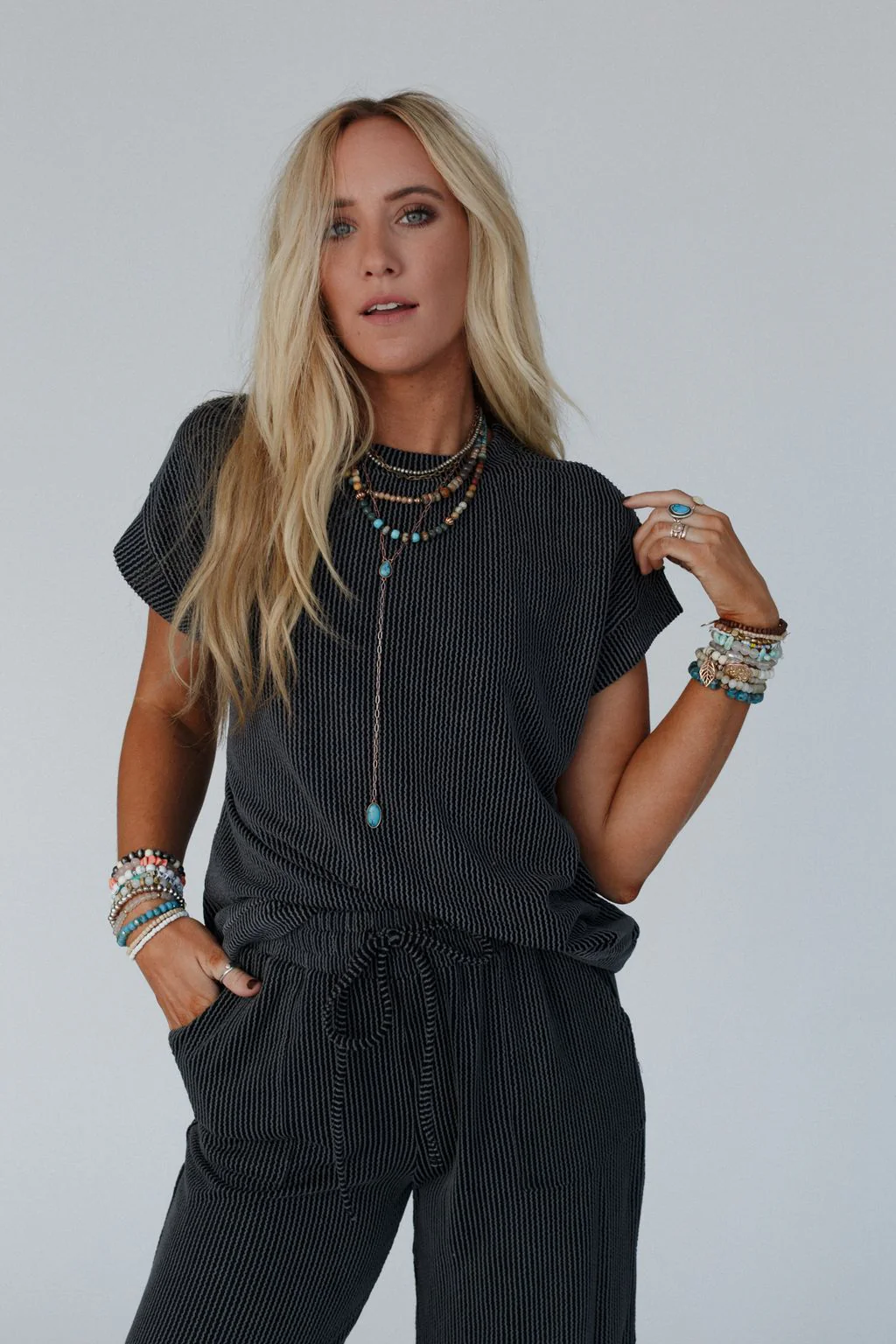 Crystal Clear Top And Pants Set - Black - Image 3