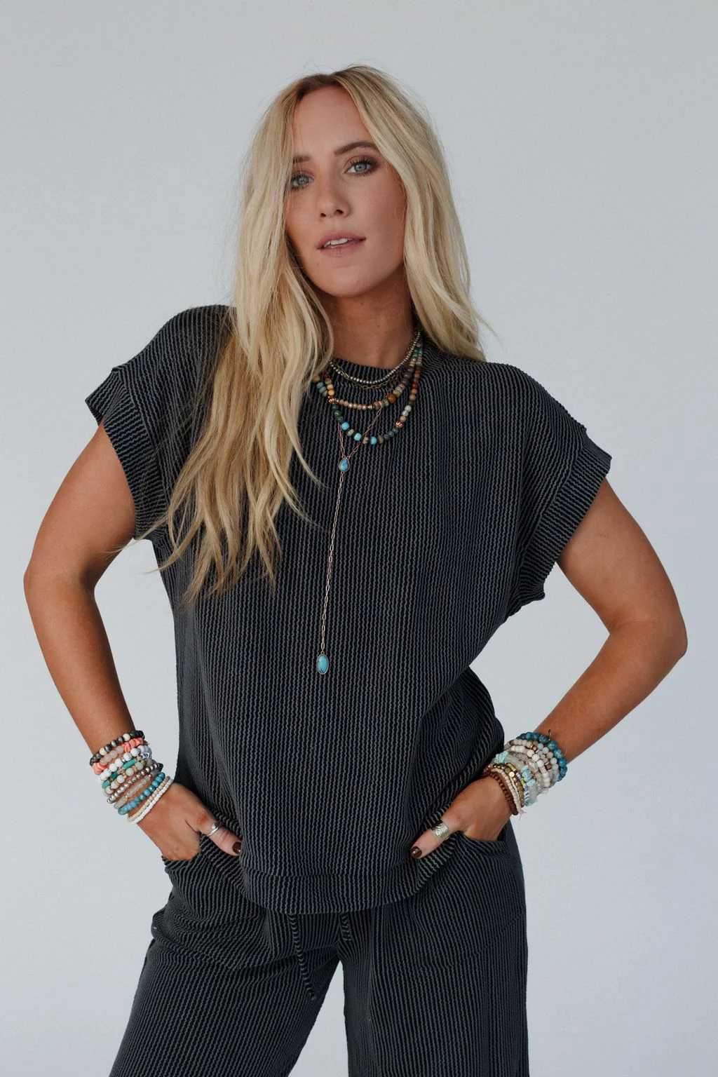Crystal Clear Top And Pants Set - Black - Image 4