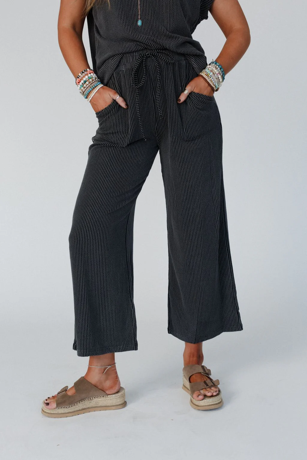 Crystal Clear Top And Pants Set - Black - Image 5