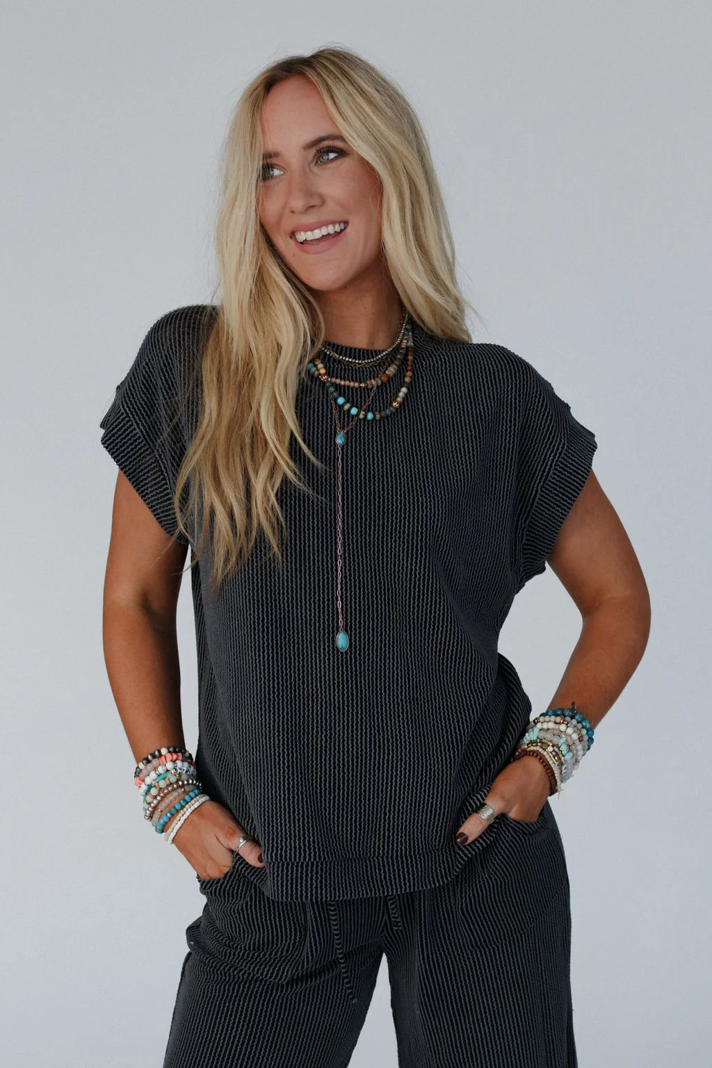 Crystal Clear Top And Pants Set - Black - Image 7