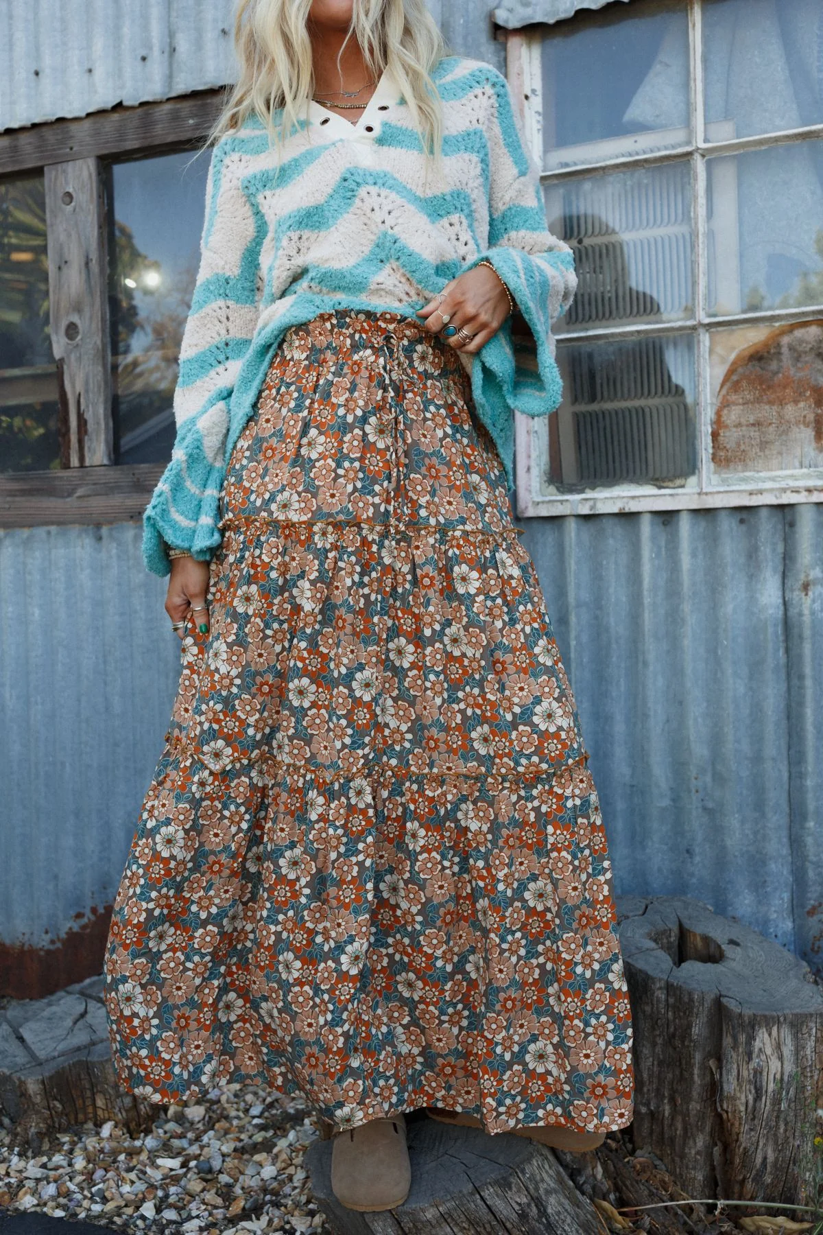 The Nest Daisy Rain Maxi Skirt - Fog Nude - Image 3