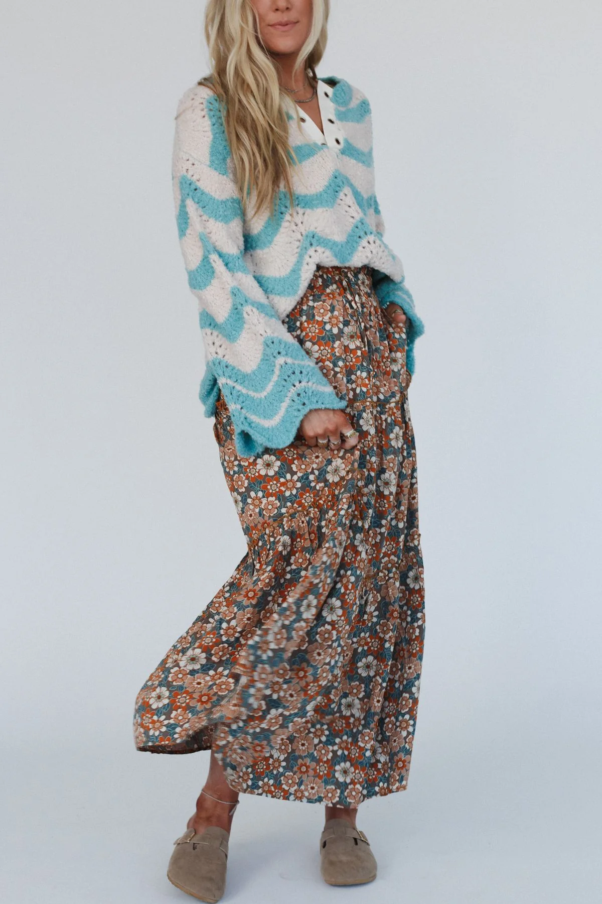 The Nest Daisy Rain Maxi Skirt - Fog Nude - Image 5