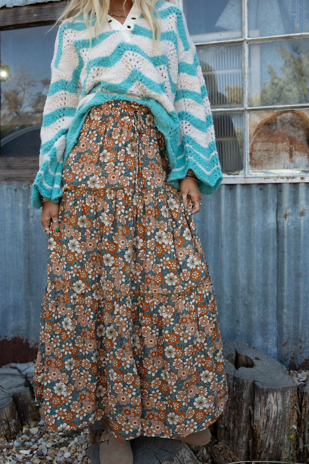 The Nest Daisy Rain Maxi Skirt - Fog Nude - Image 7