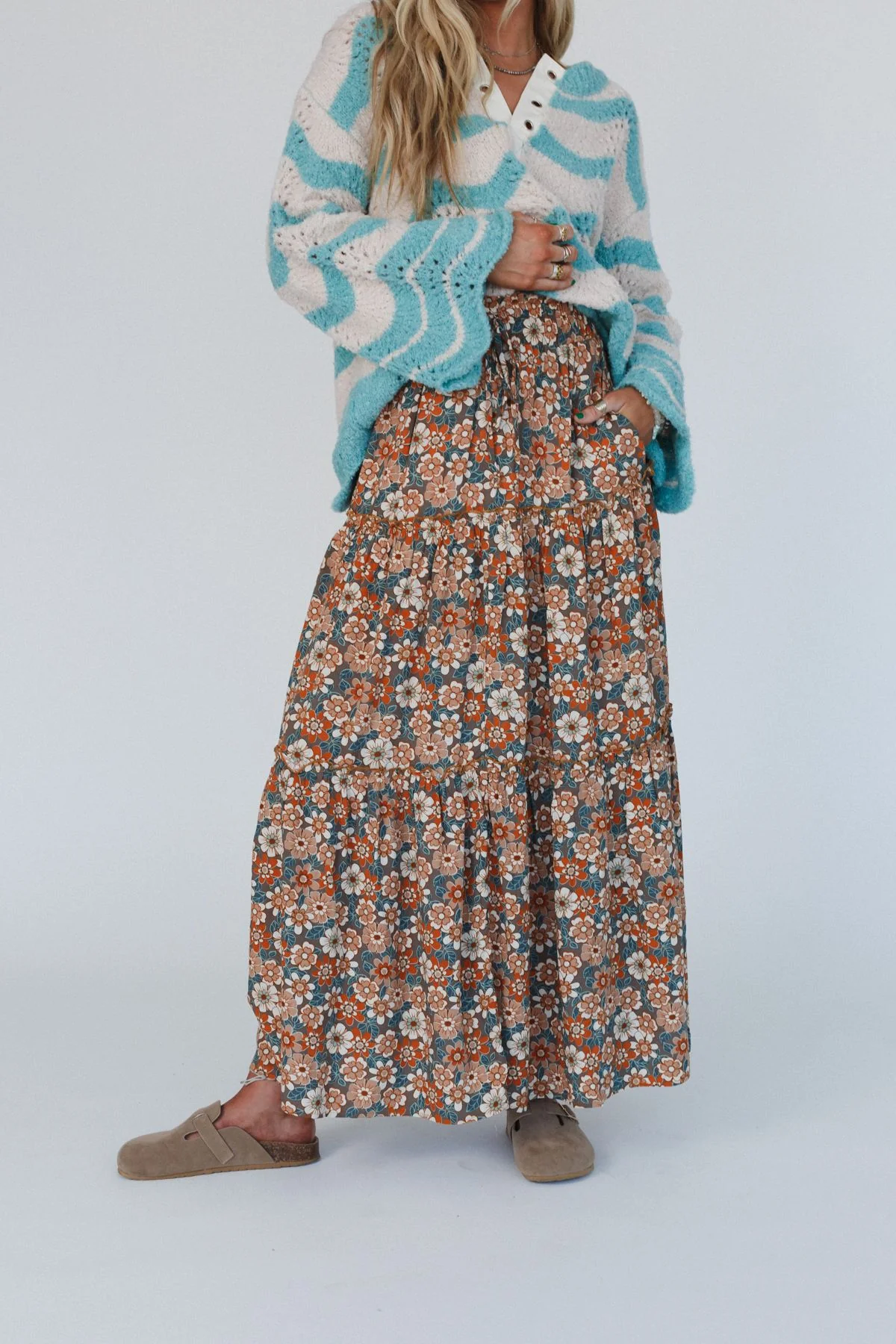 The Nest Daisy Rain Maxi Skirt - Fog Nude - Image 4