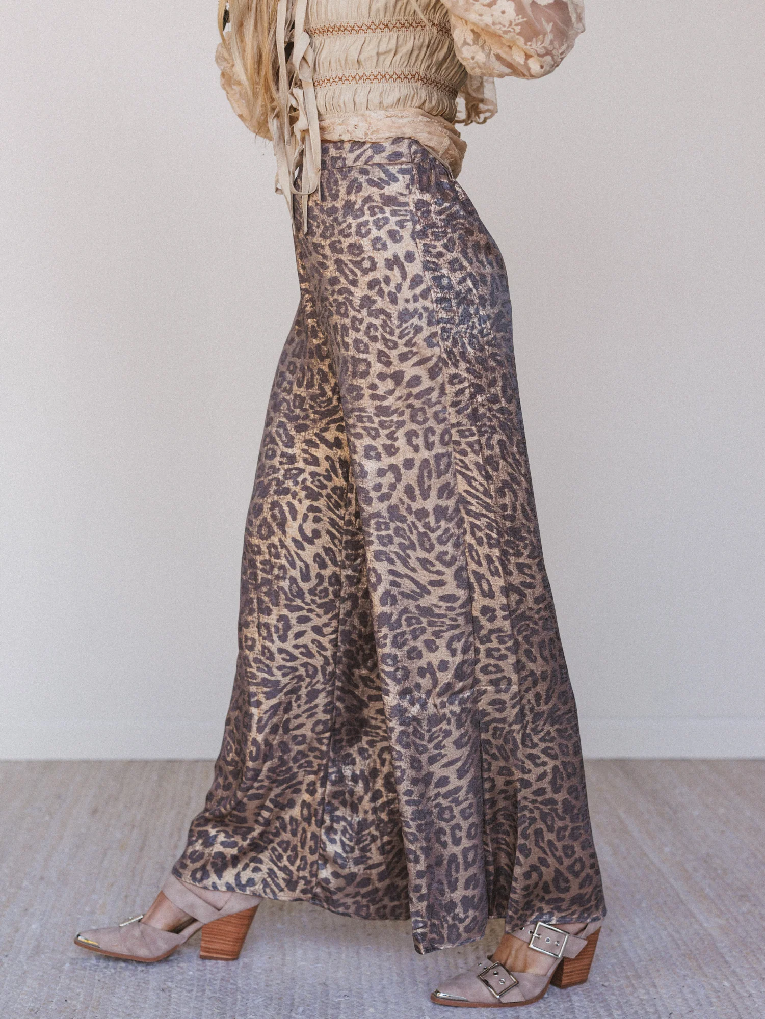 Darling Drift Animal Print Pants - Gold - Image 5