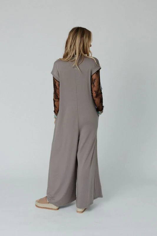 The Nest Davina Wide Leg Jumpsuit - Mushroom - Image 2