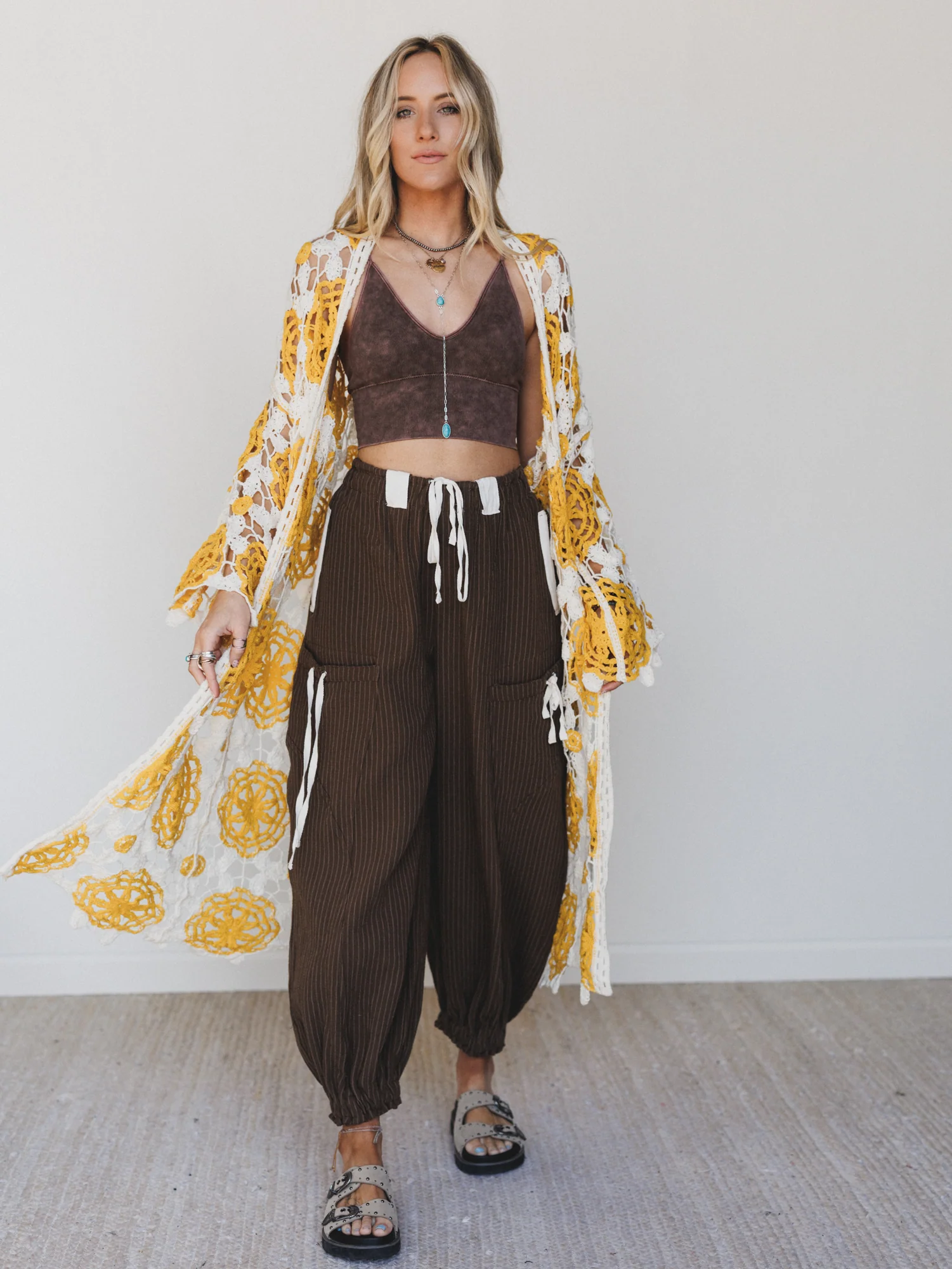Dazzling Light Duster Kimono - Yellow Multi - Pre Order