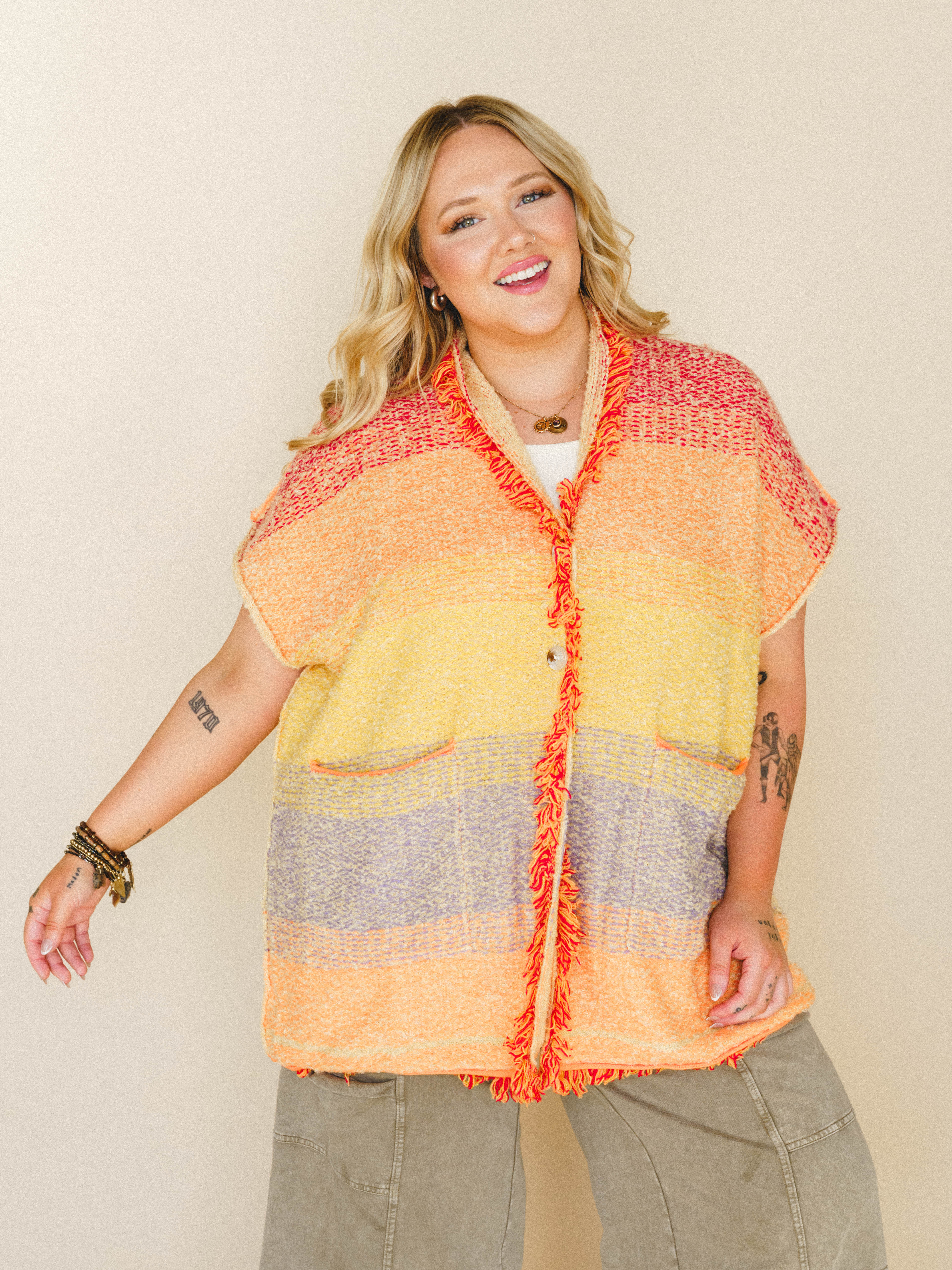 Desert Dune Sweater Duster - Orange Multi - Image 2
