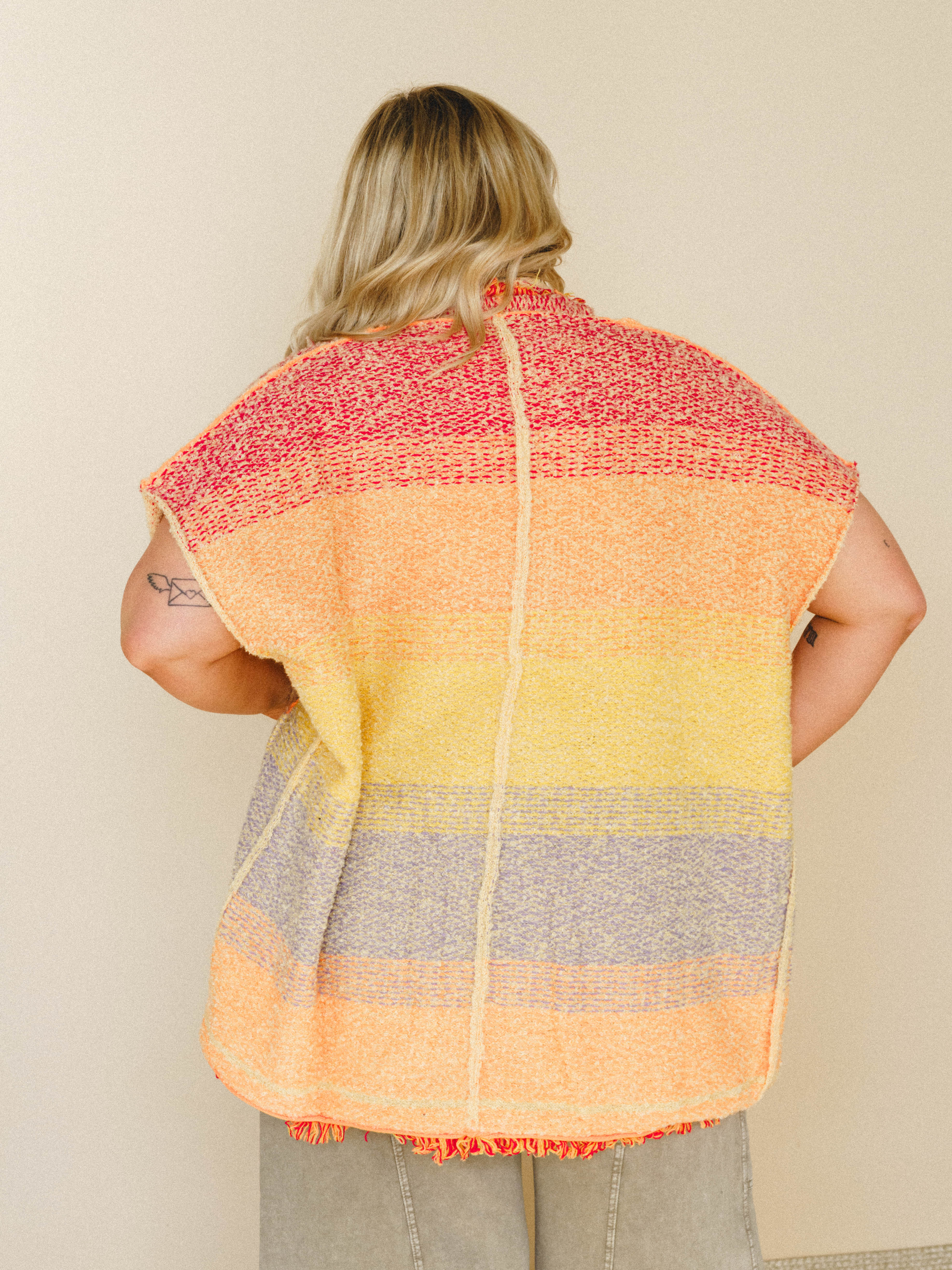 Desert Dune Sweater Duster - Orange Multi - Image 4