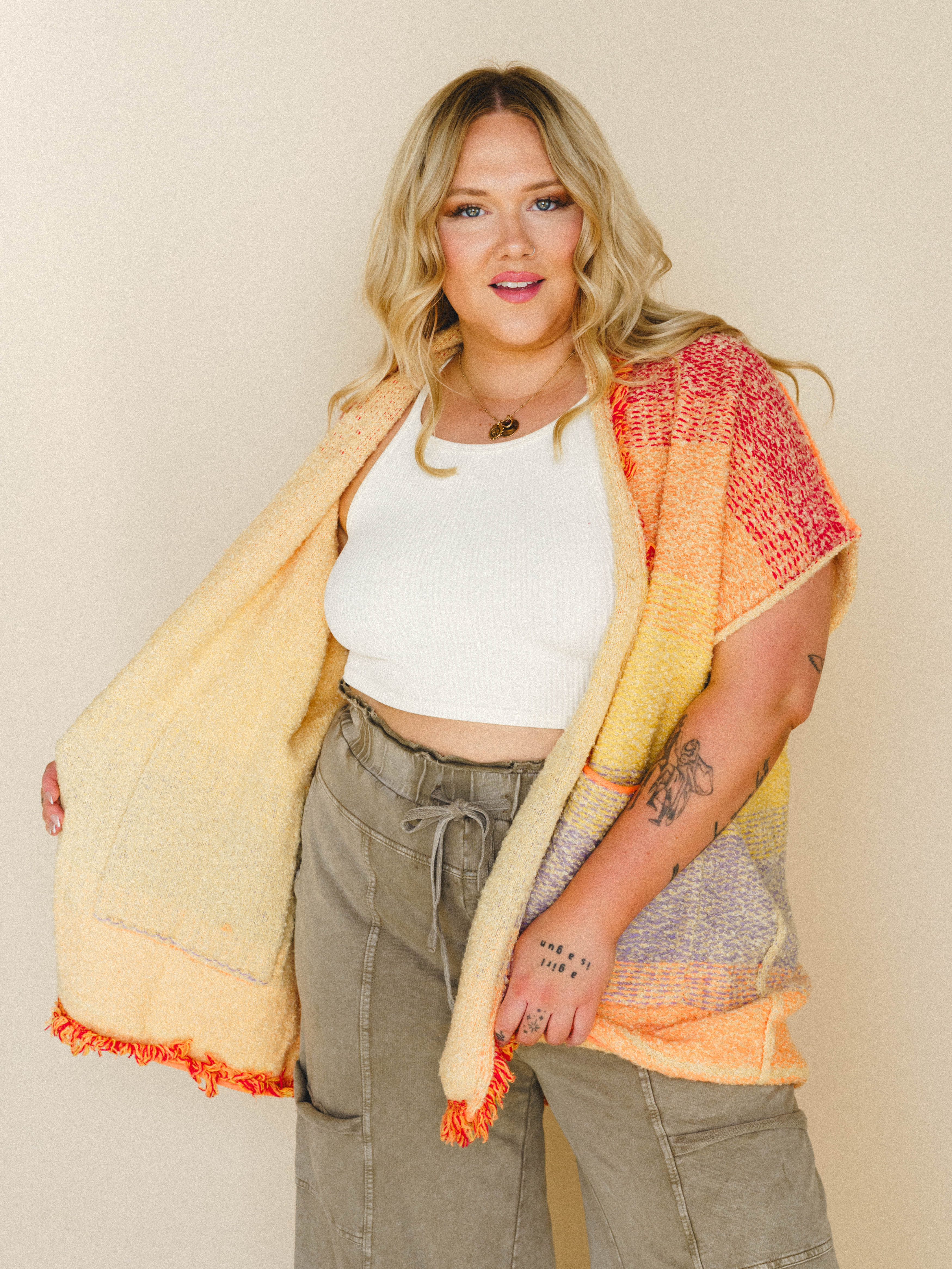 Desert Dune Sweater Duster - Orange Multi - Image 5