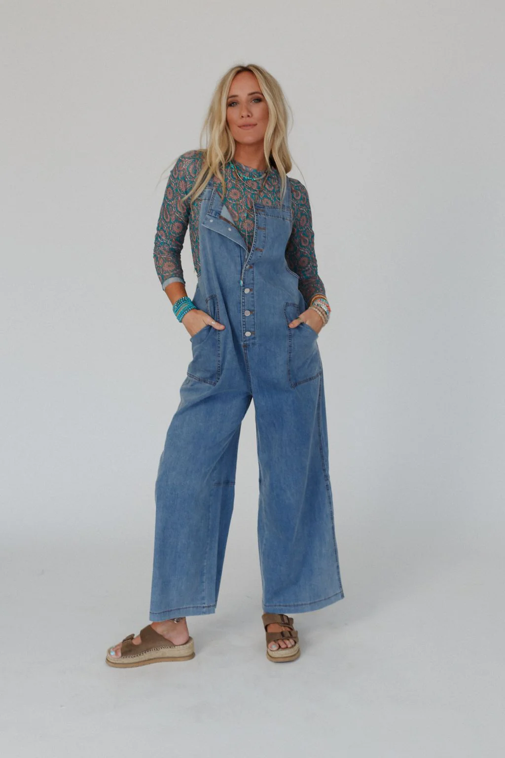 The Nest Dock Town Button Up Jumpsuit - Denim - Image 4