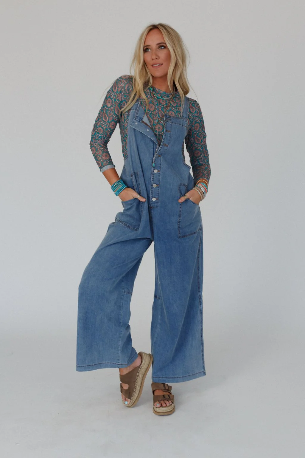 The Nest Dock Town Button Up Jumpsuit - Denim - Image 8