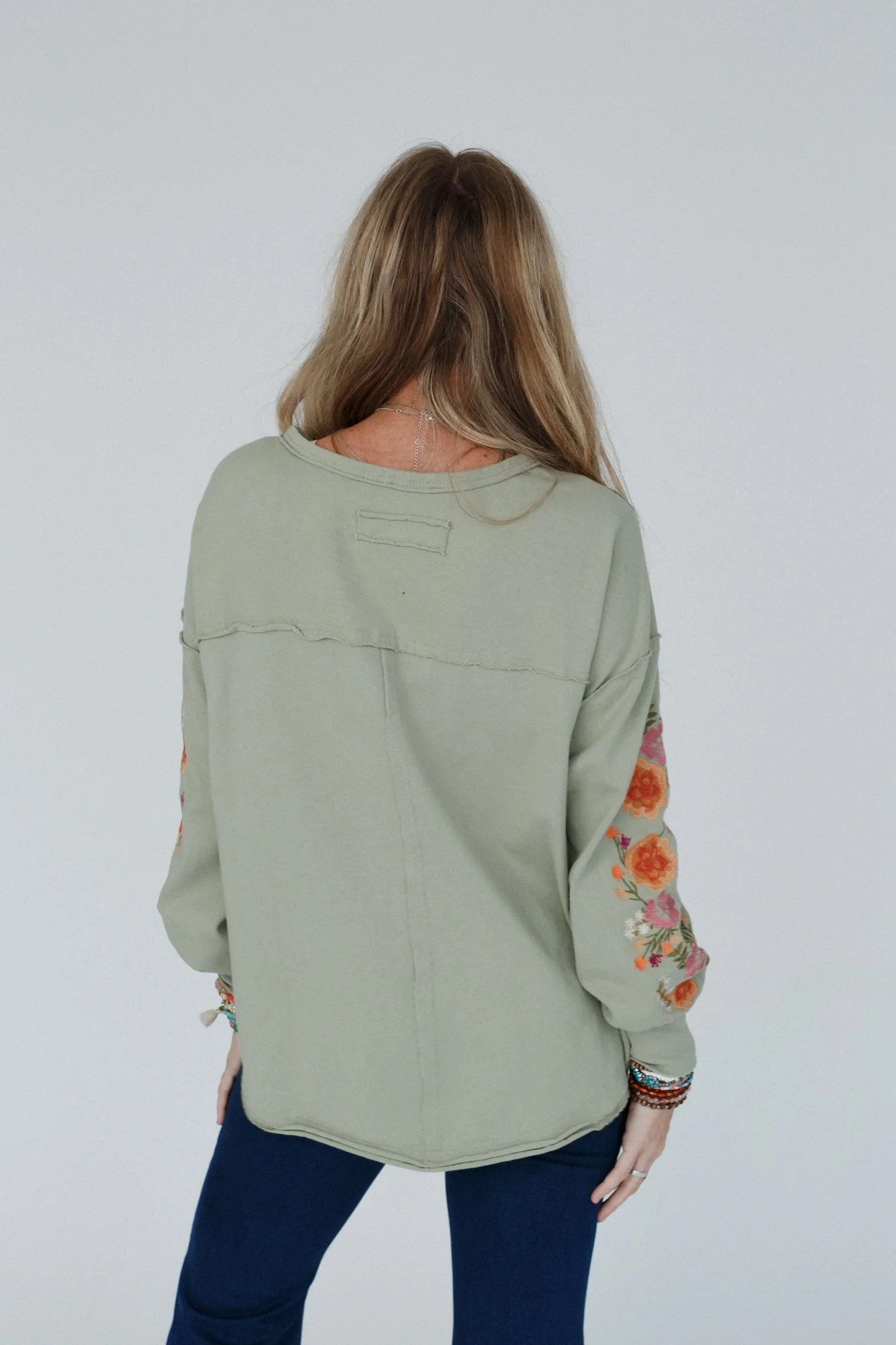 Doriane Embroidered Top - Sage - Image 6