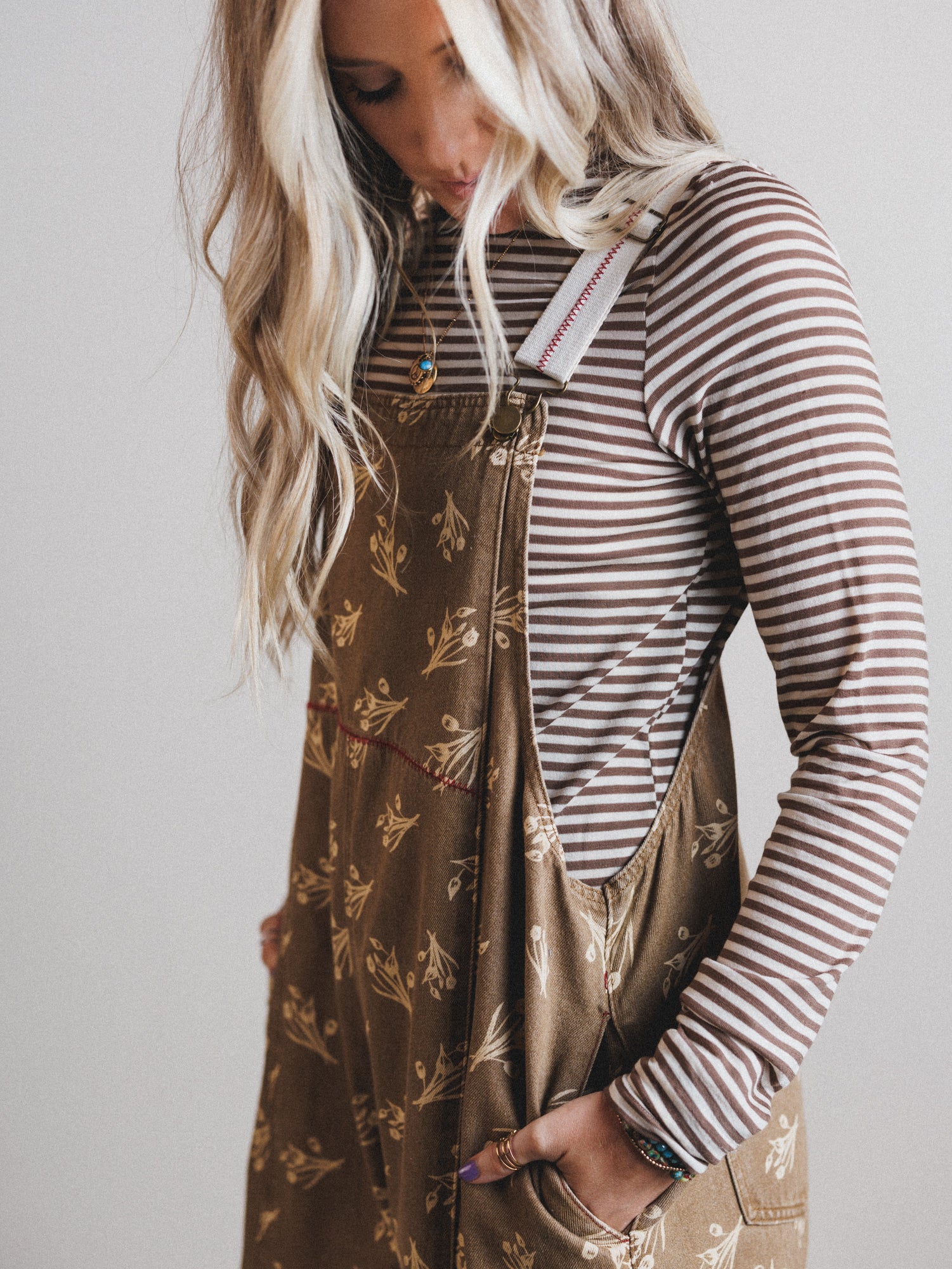 Dream Again Striped Top - Mocha - Image 3