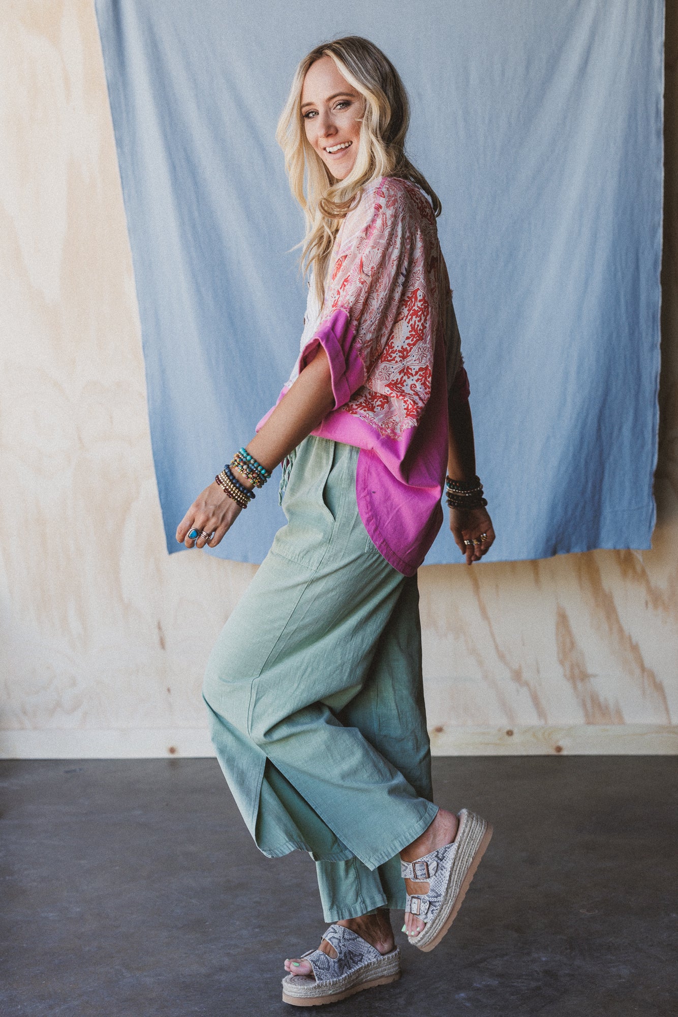Dream Awake Wide Leg Pants - Sage - Image 6