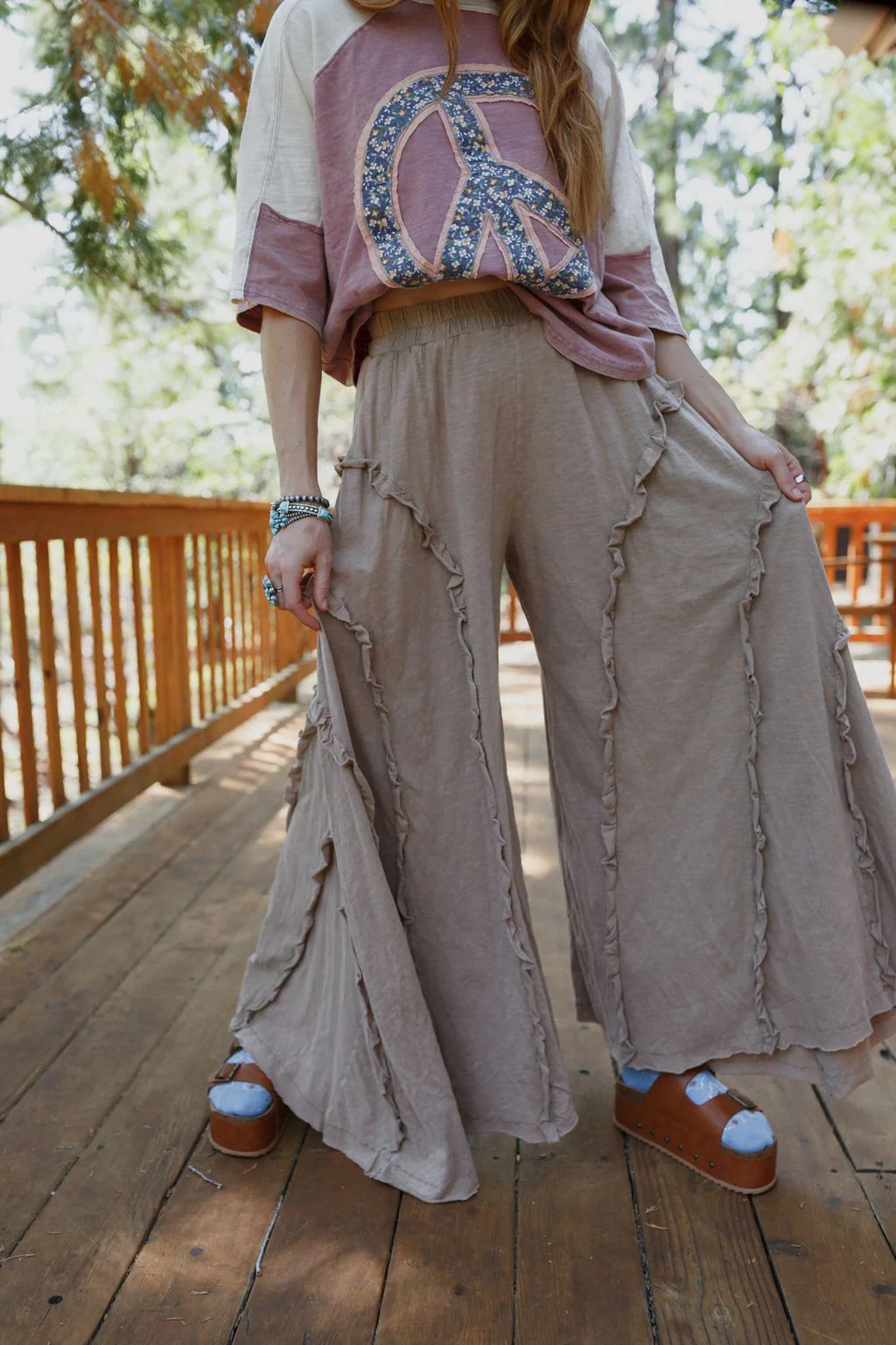 Dream Flow Wide Leg Pants - Mocha - Image 2