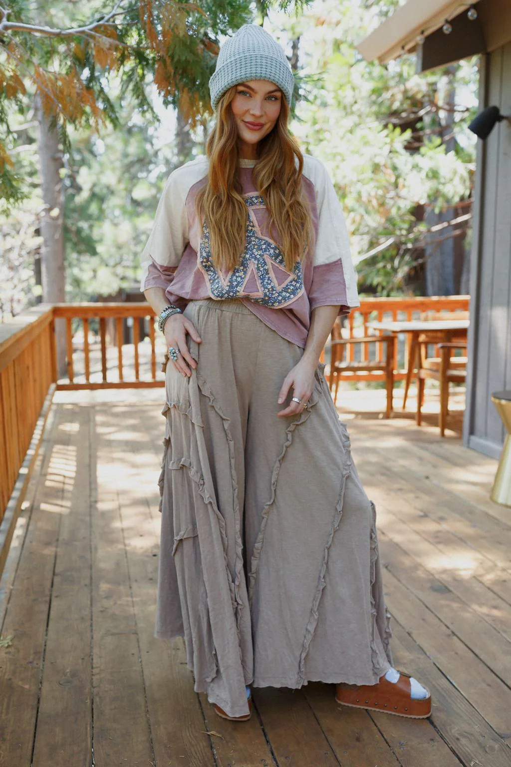 Dream Flow Wide Leg Pants - Mocha - Image 3
