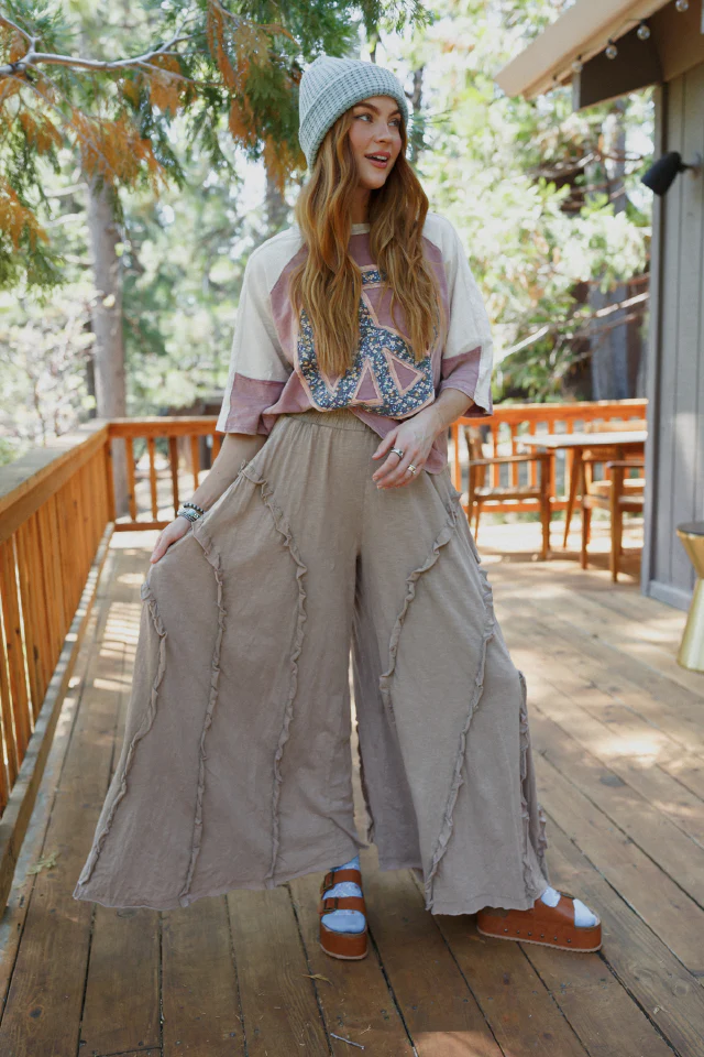 Dream Flow Wide Leg Pants - Mocha - Image 4