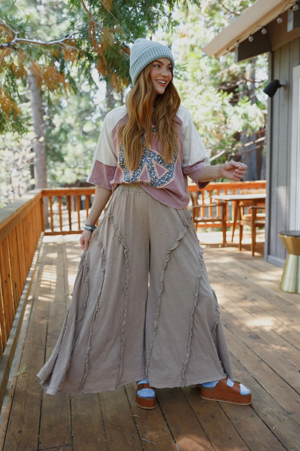 Dream Flow Wide Leg Pants - Mocha - Pre Order - Image 2