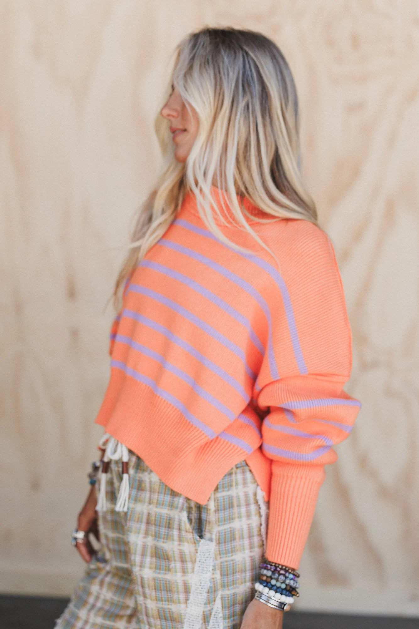 Dream On Striped Sweater - Orange - Image 2