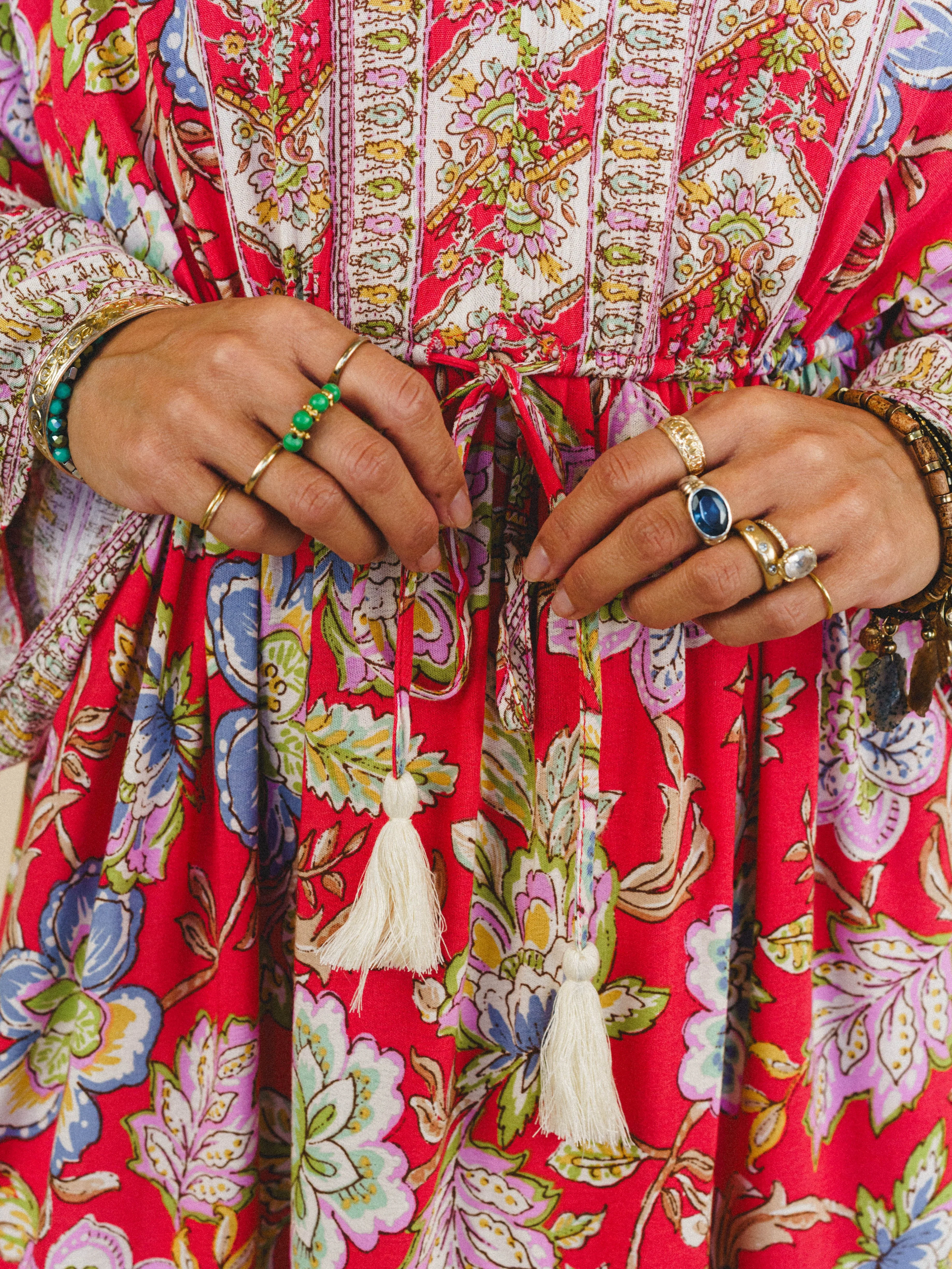 Dreamy Doll Printed Dress - Coral - Image 3