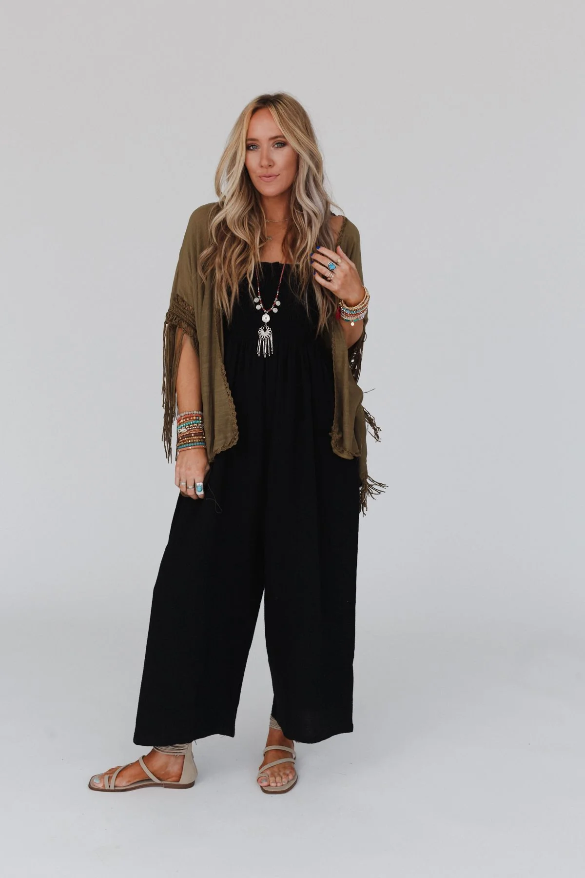 Dreamy Macramé Kimono - Olive - Image 4