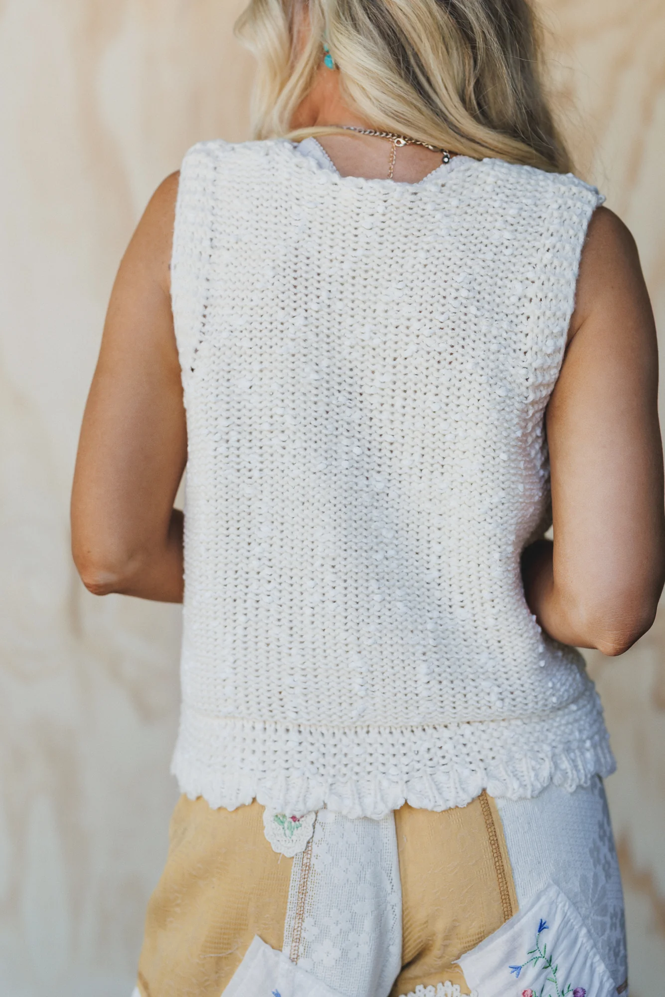 Drifting Blooms Crochet Top - White - Image 4