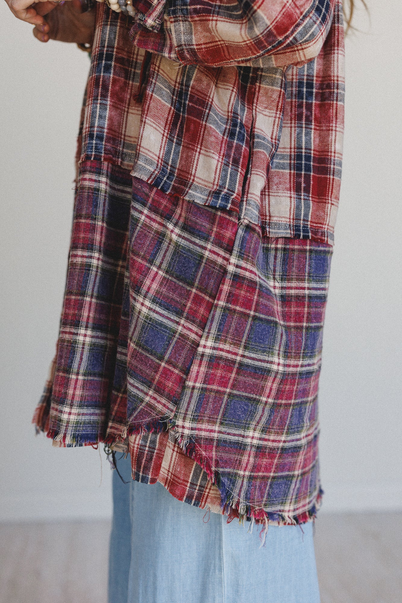 Driftwood Plaid Top - Red - Image 3